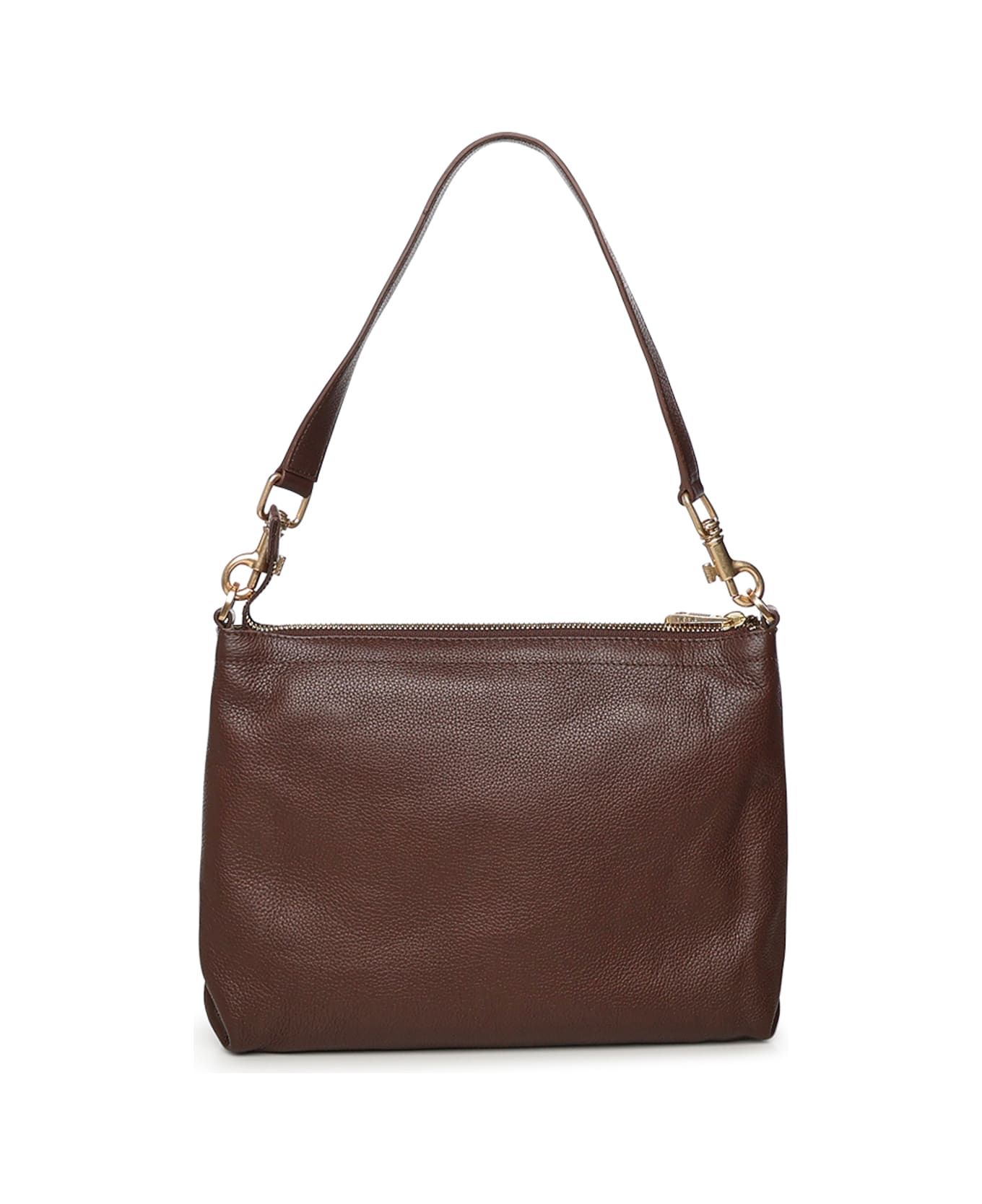 Biasia Logo Shoulder Bag - DARK BROWN
