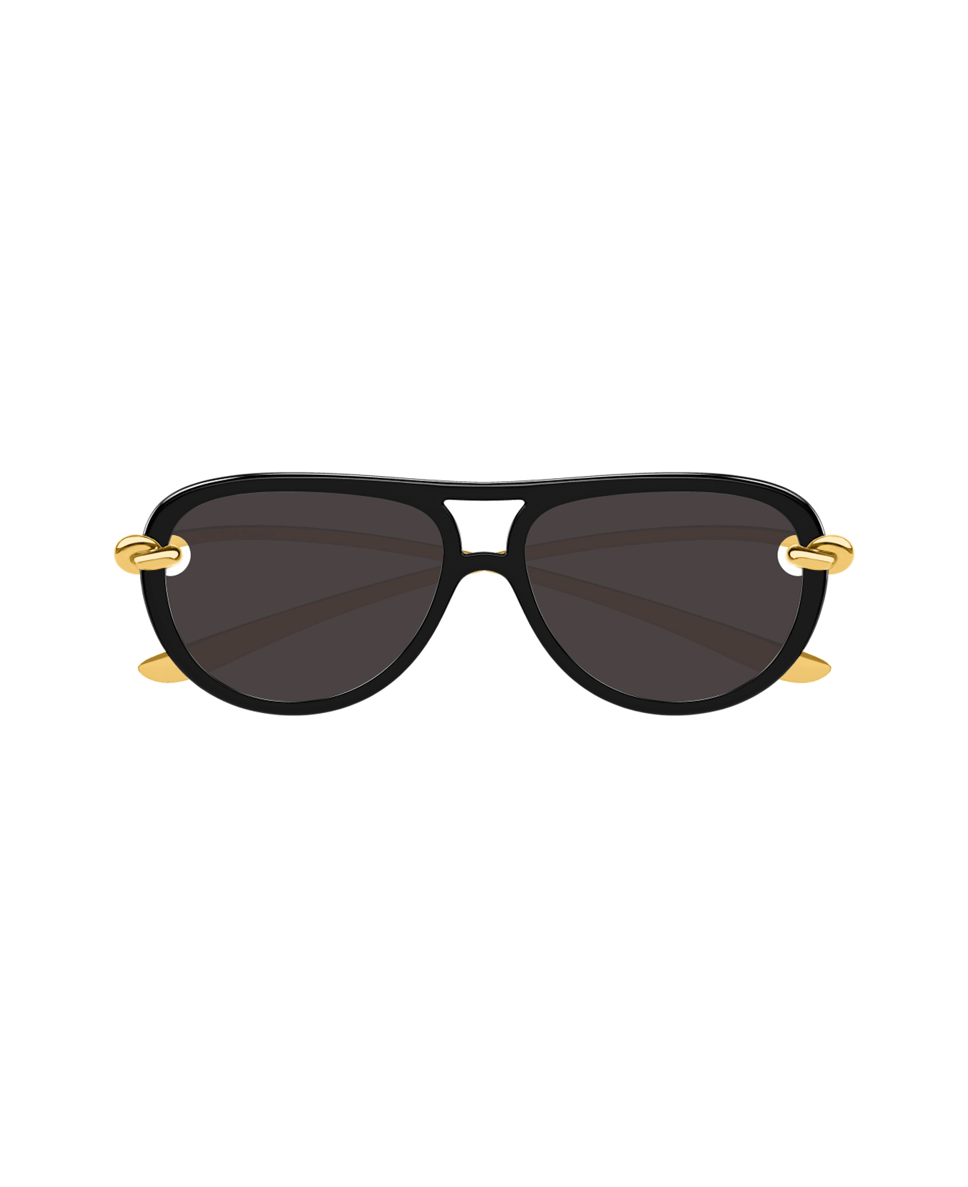 Bottega Veneta Eyewear Bottega Veneta Bv1418s Signature Icons 005 Black Gold Grey Sunglasses - Nero
