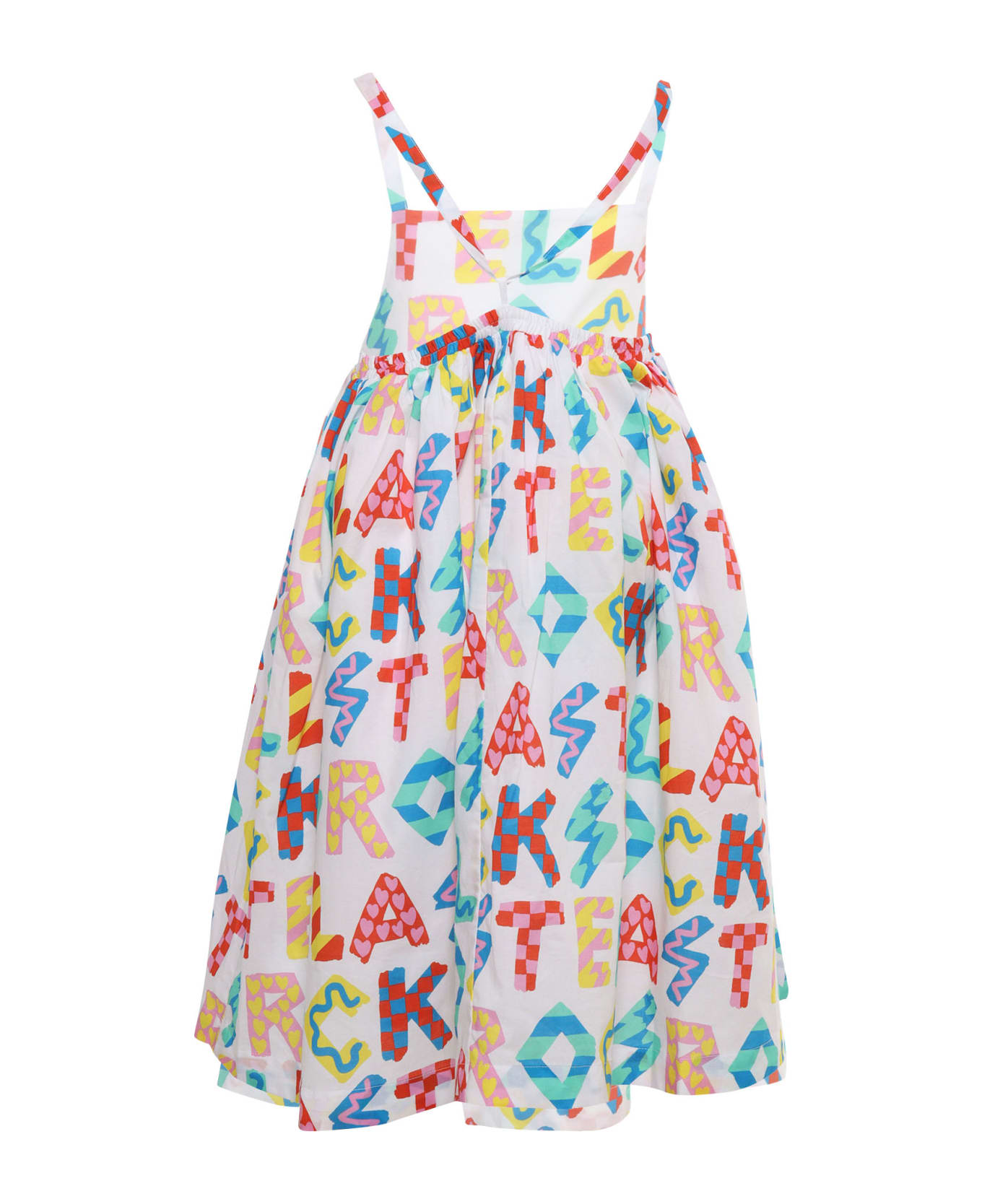 Stella McCartney Kids Long Dress With Colorful Pattern - WHITE ワンピース＆ドレス