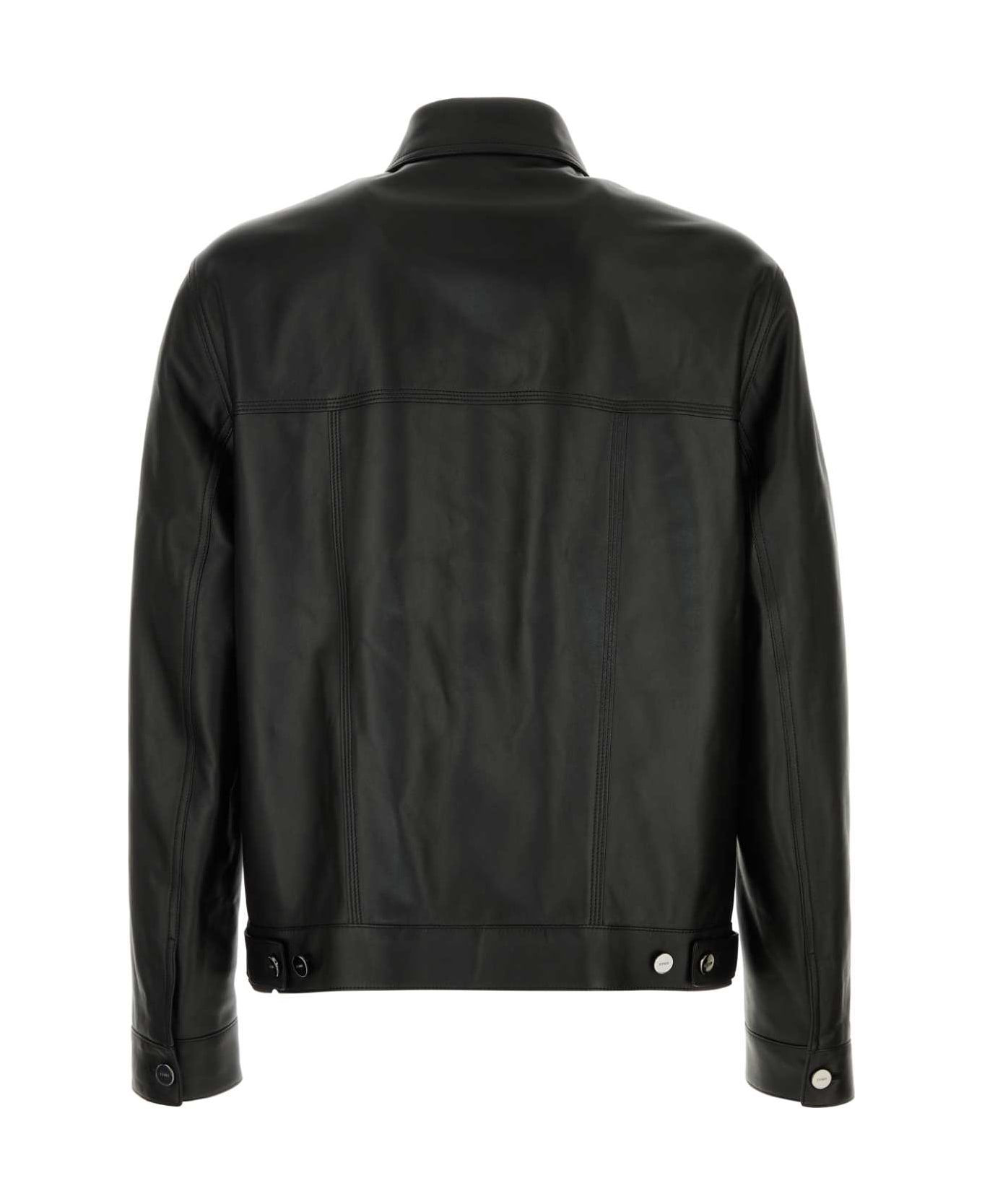 Fendi Black Leather Jacket - Black