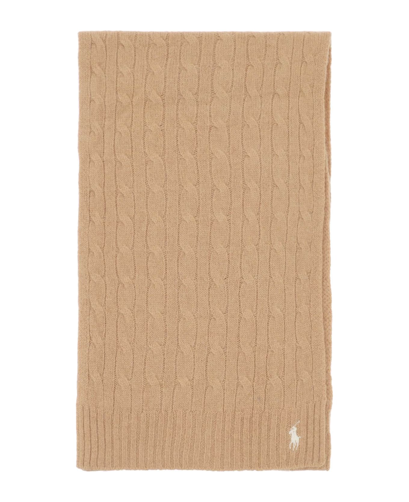 Polo Ralph Lauren Wool And Cashmere Cable-knit Scarf - CAMEL (Beige)