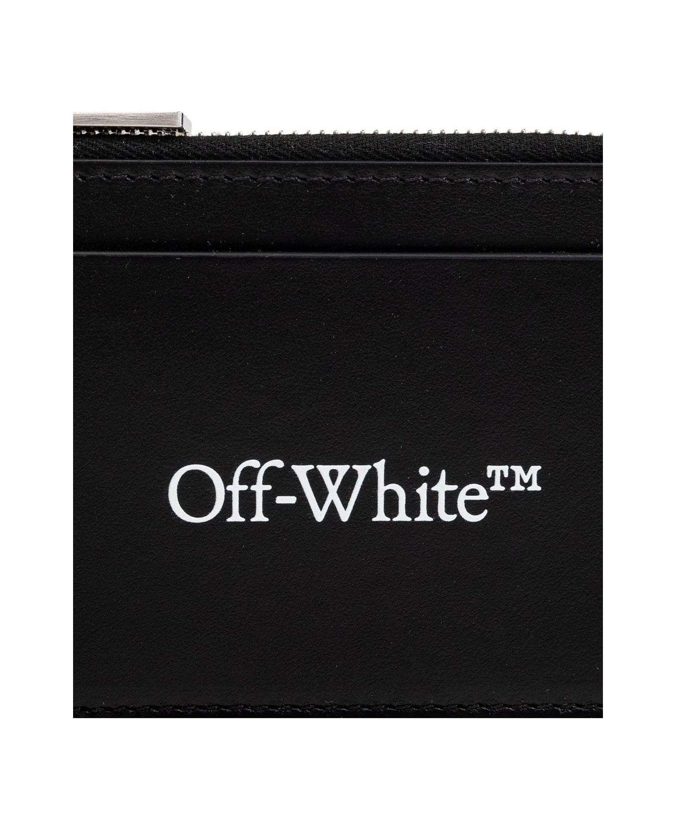 Off-White Logo Printed Zip-up Wallet - BLACK