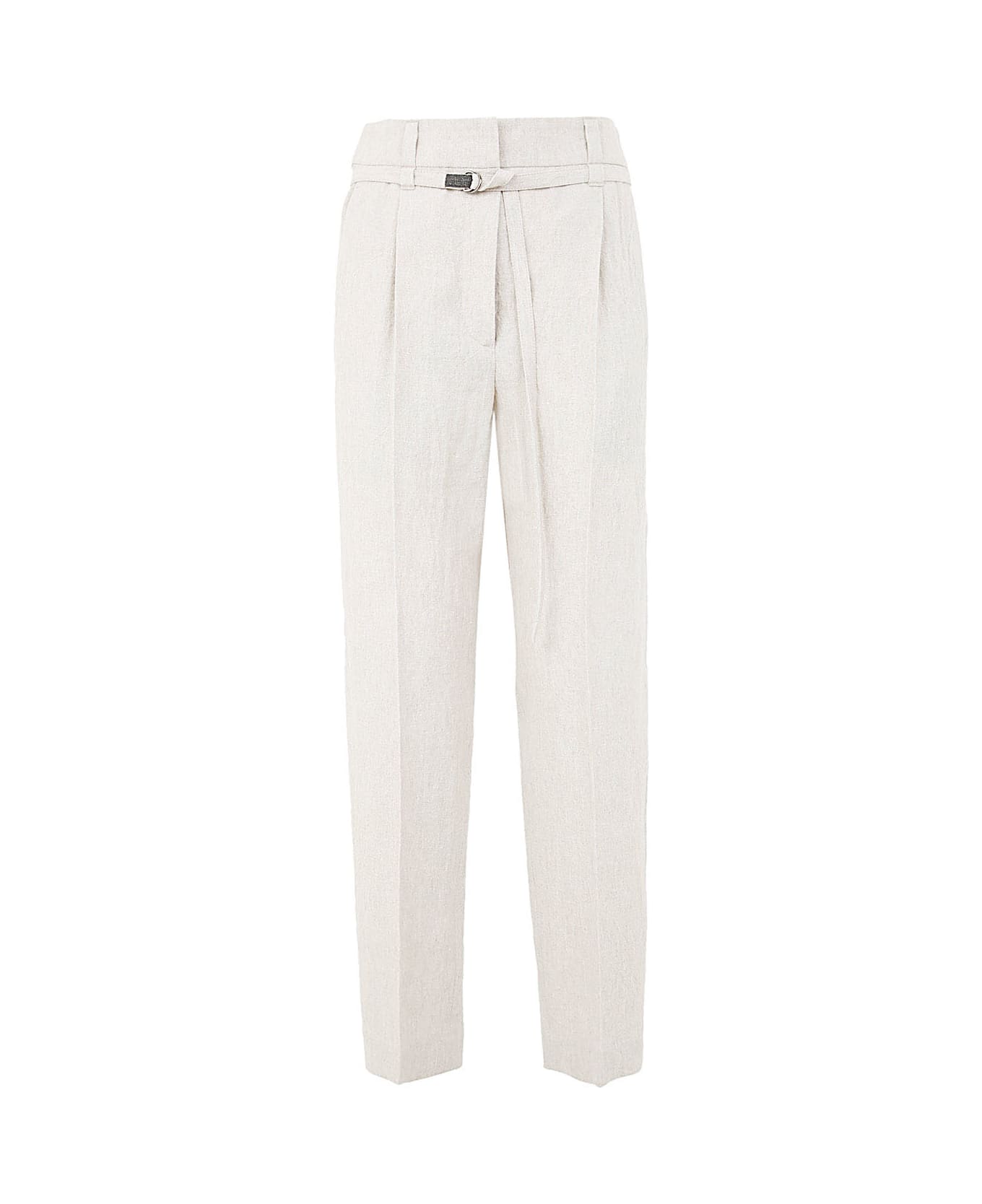 Brunello Cucinelli Cropped Tapered Trousers - Sand