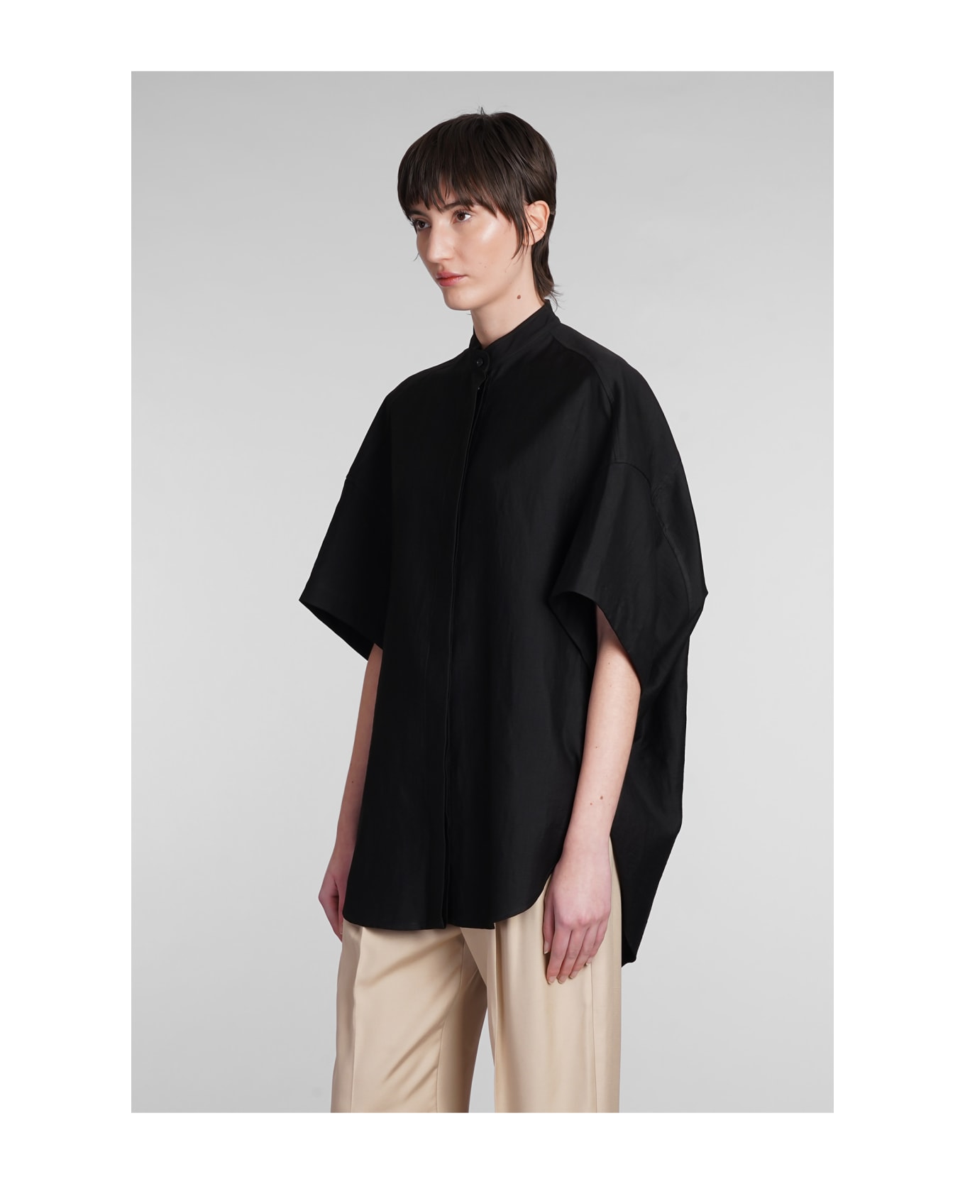 Stella McCartney Shirt In Black Linen - Black シャツ