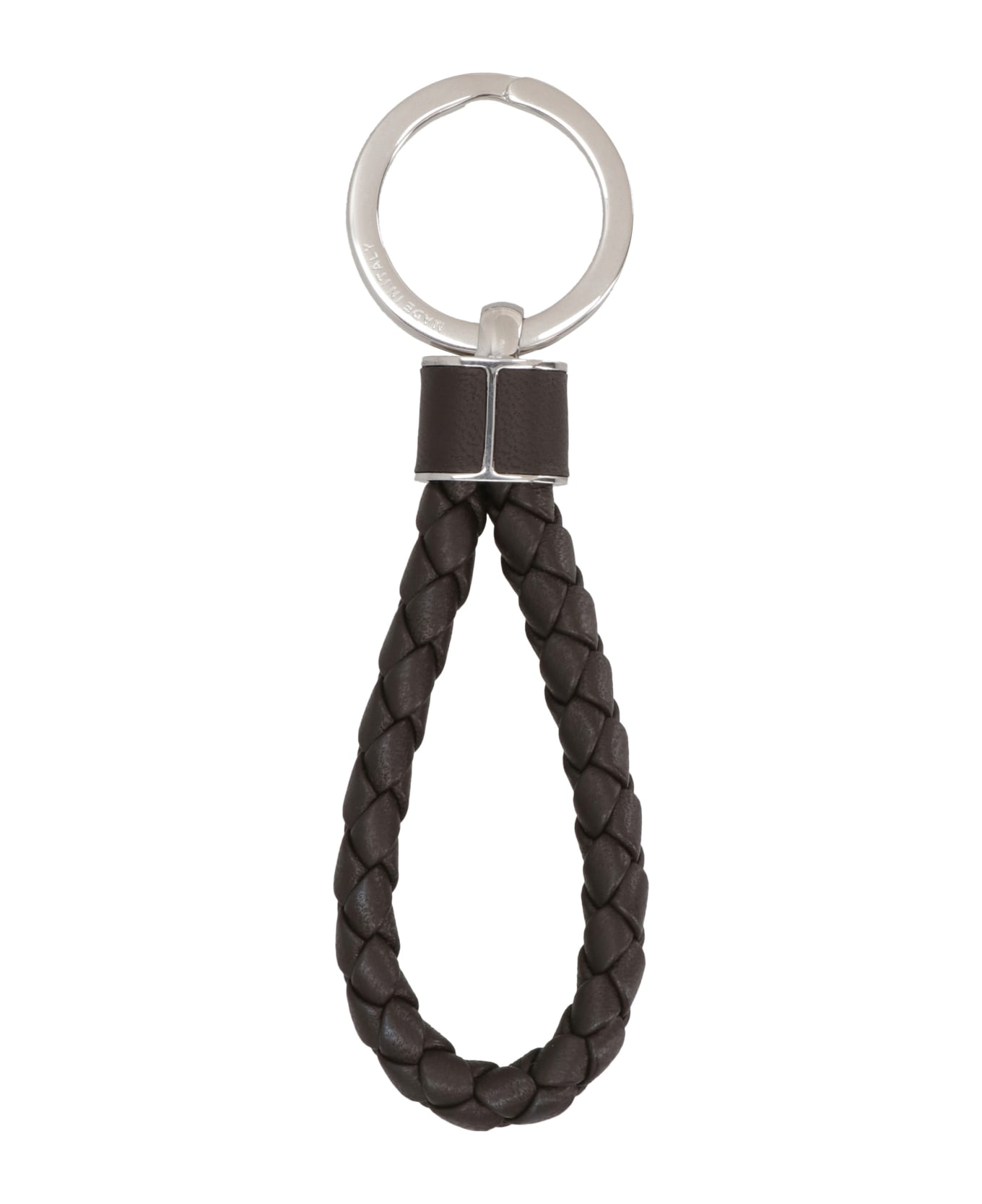 Bottega Veneta Leather Keyring - BROWN