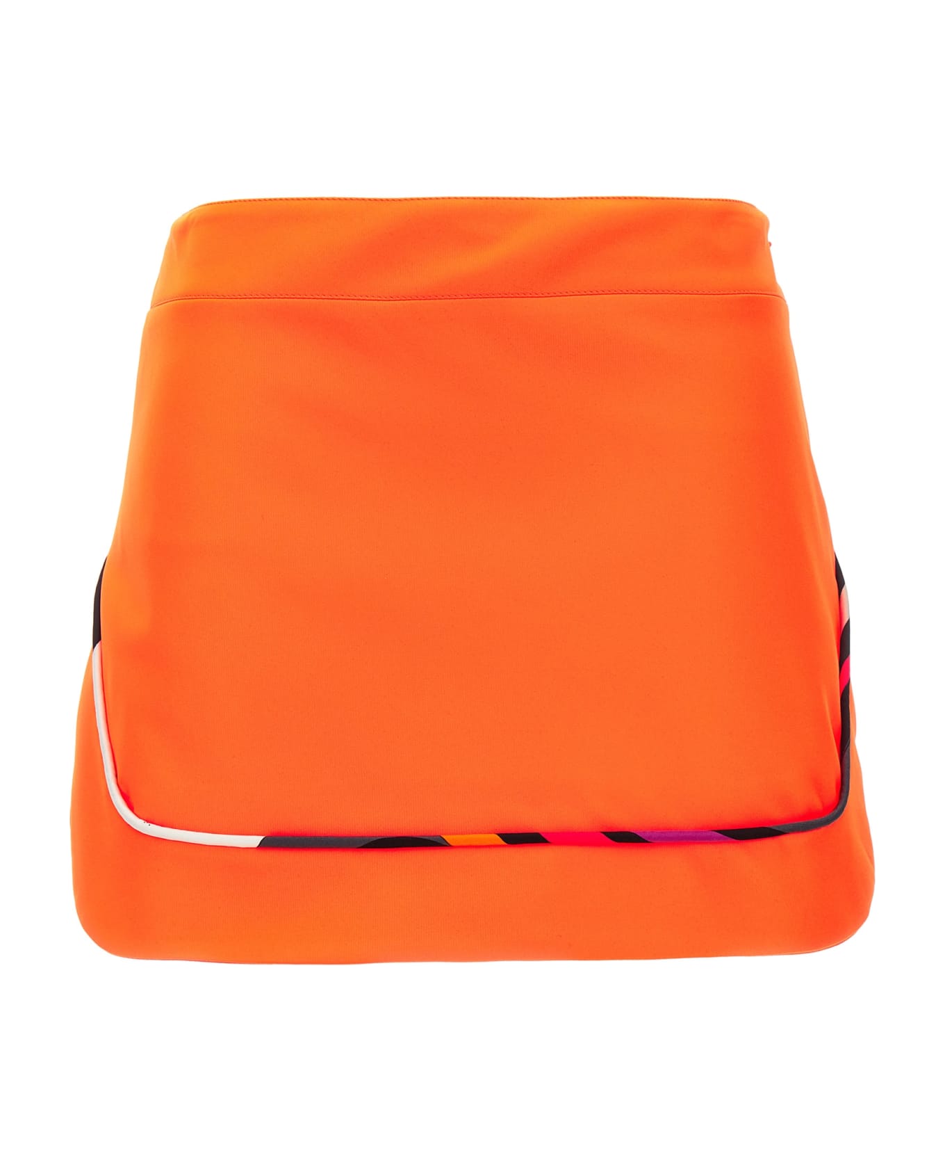Pucci Contrasting Piping Neon Skirt - Orange