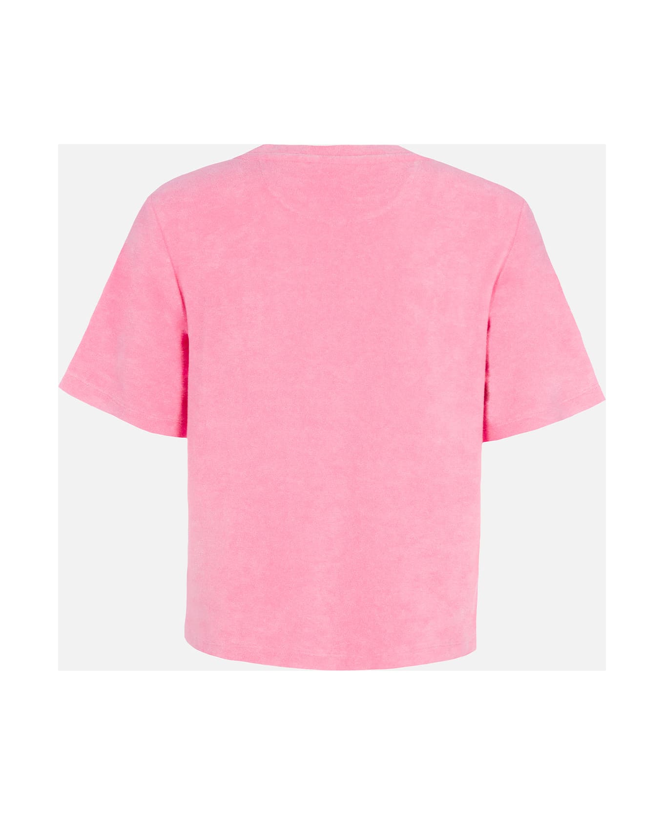 MC2 Saint Barth Woman Pink Terry Cotton Crewneck T-shirt Aleja - PINK