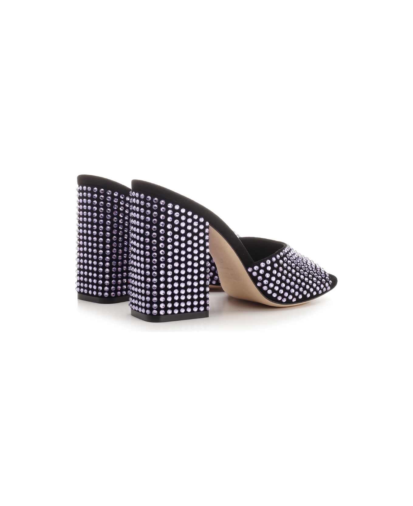 Paris Texas Crystal Embellished Mules - Purple