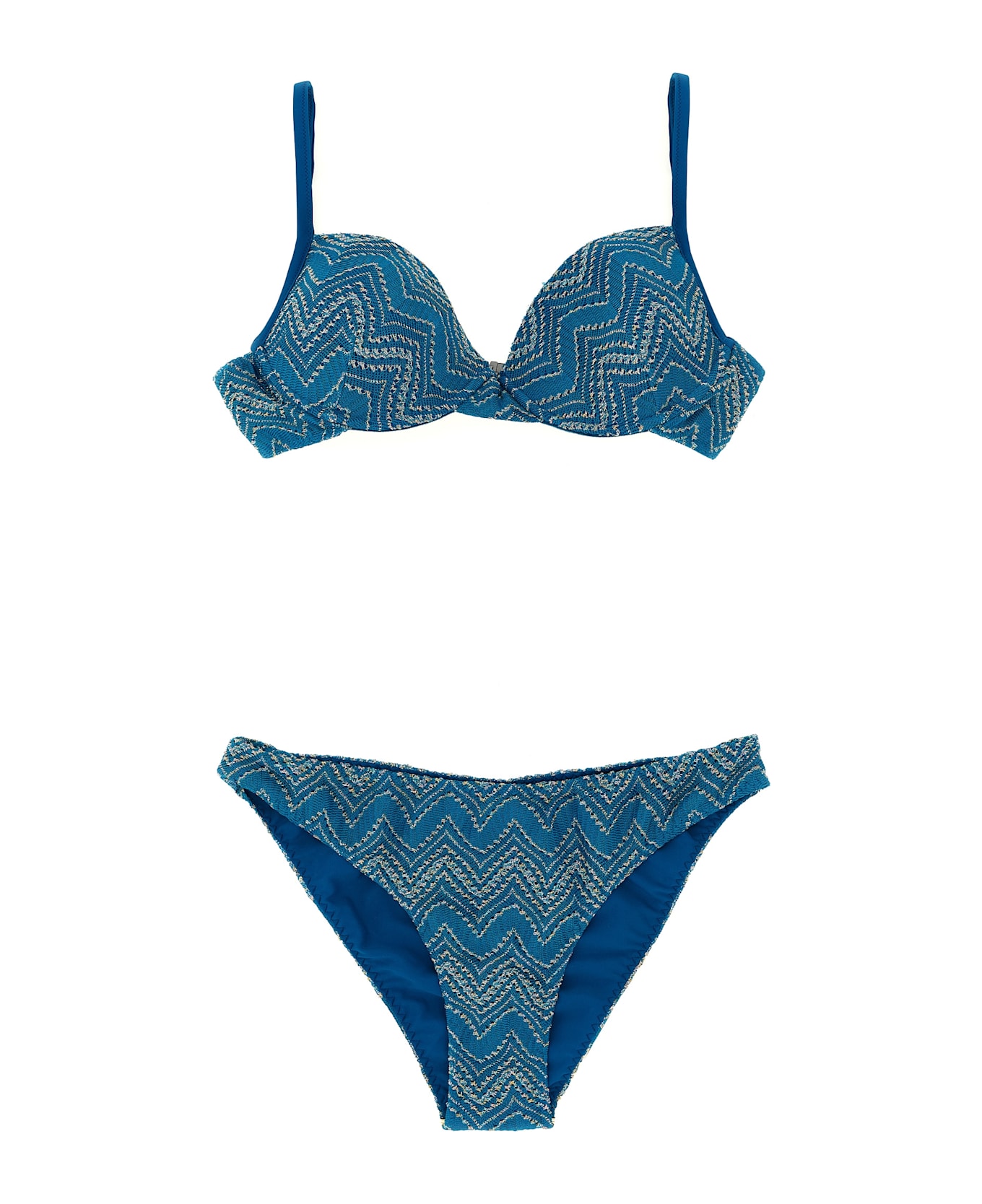 Missoni Zig Zag Lamé Bikini - Blue