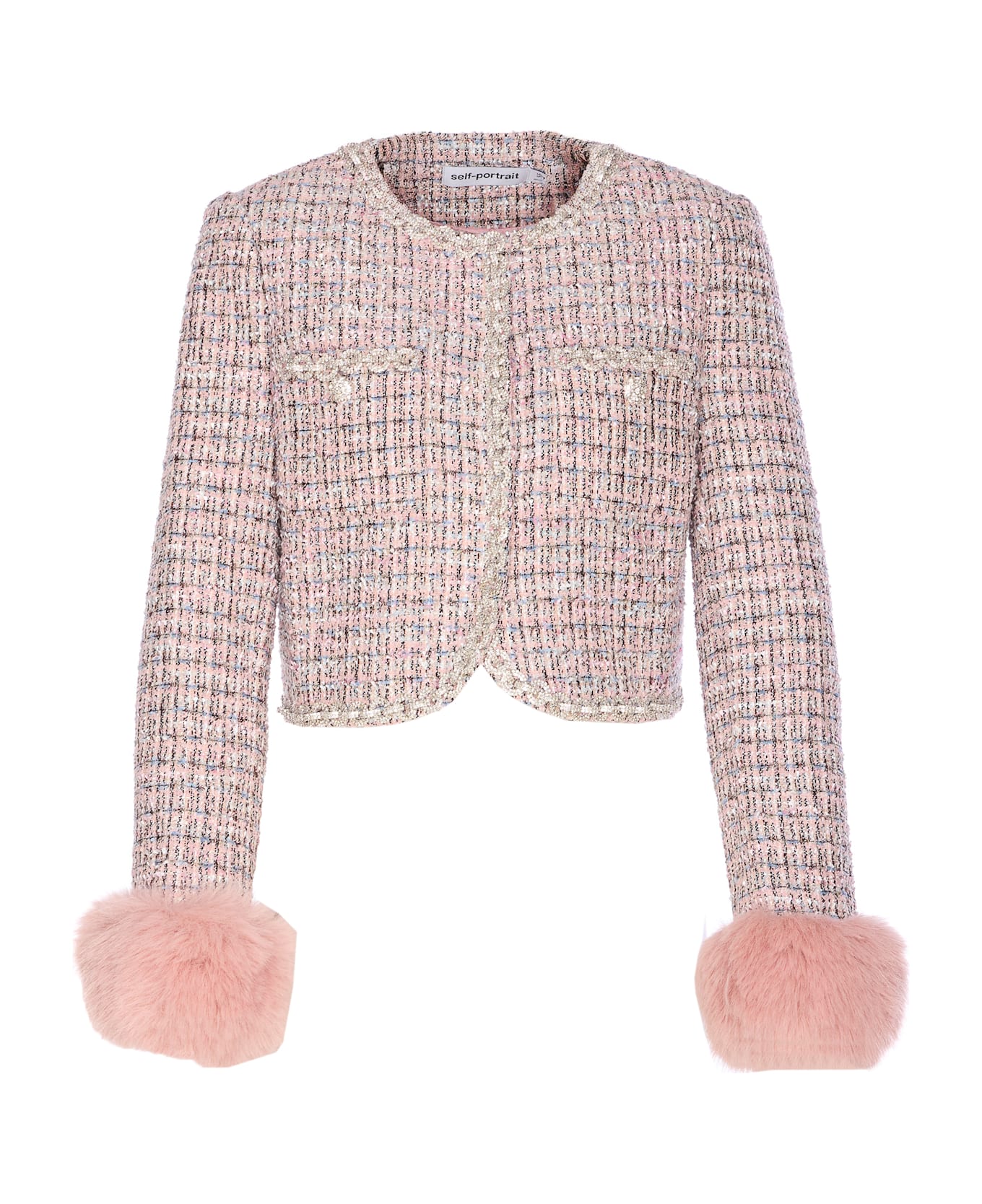 self-portrait Boucle' Jacket - Pink
