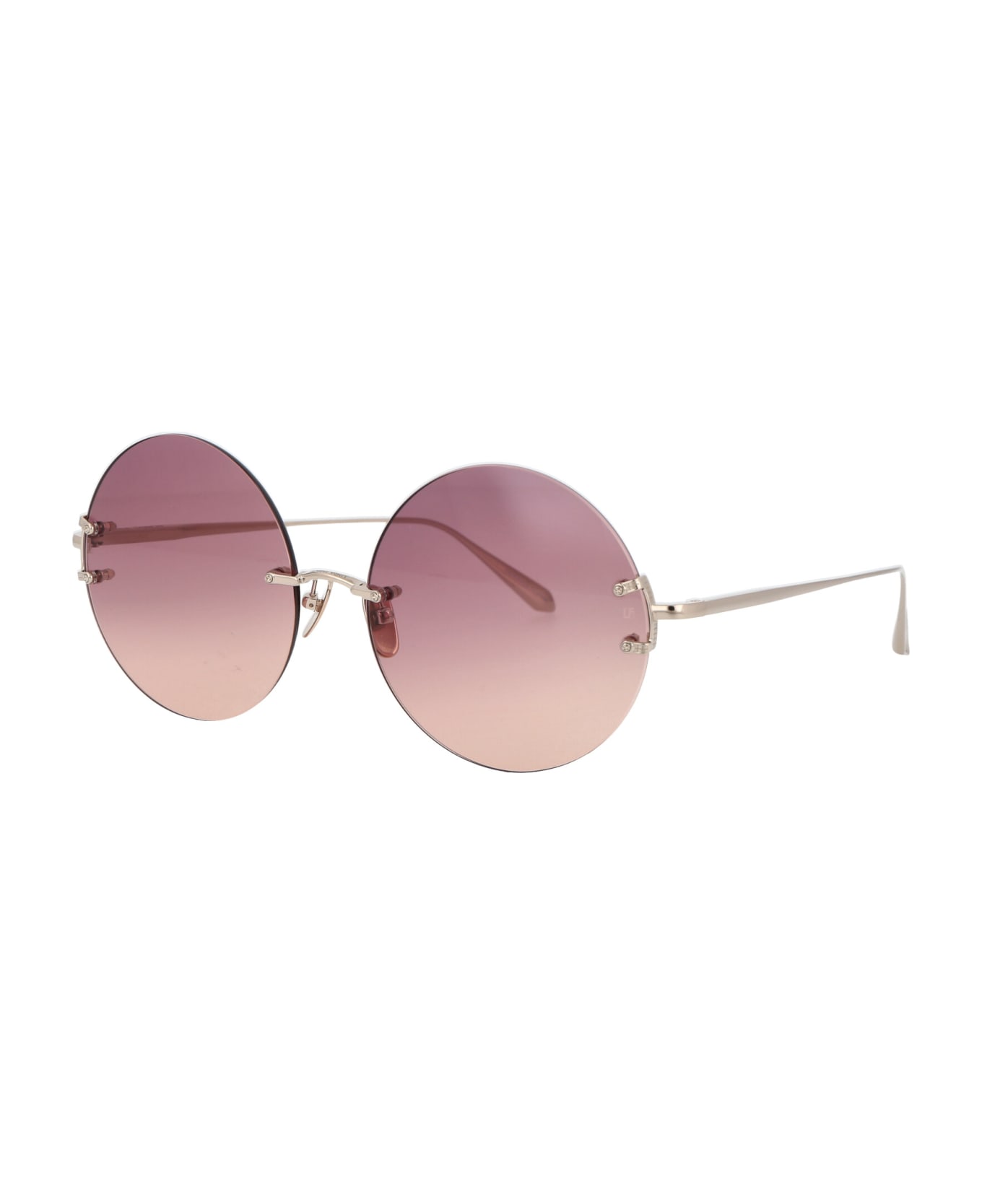 Linda Farrow Lotus Sunglasses - LIGHTGOLD/WINEGRAD