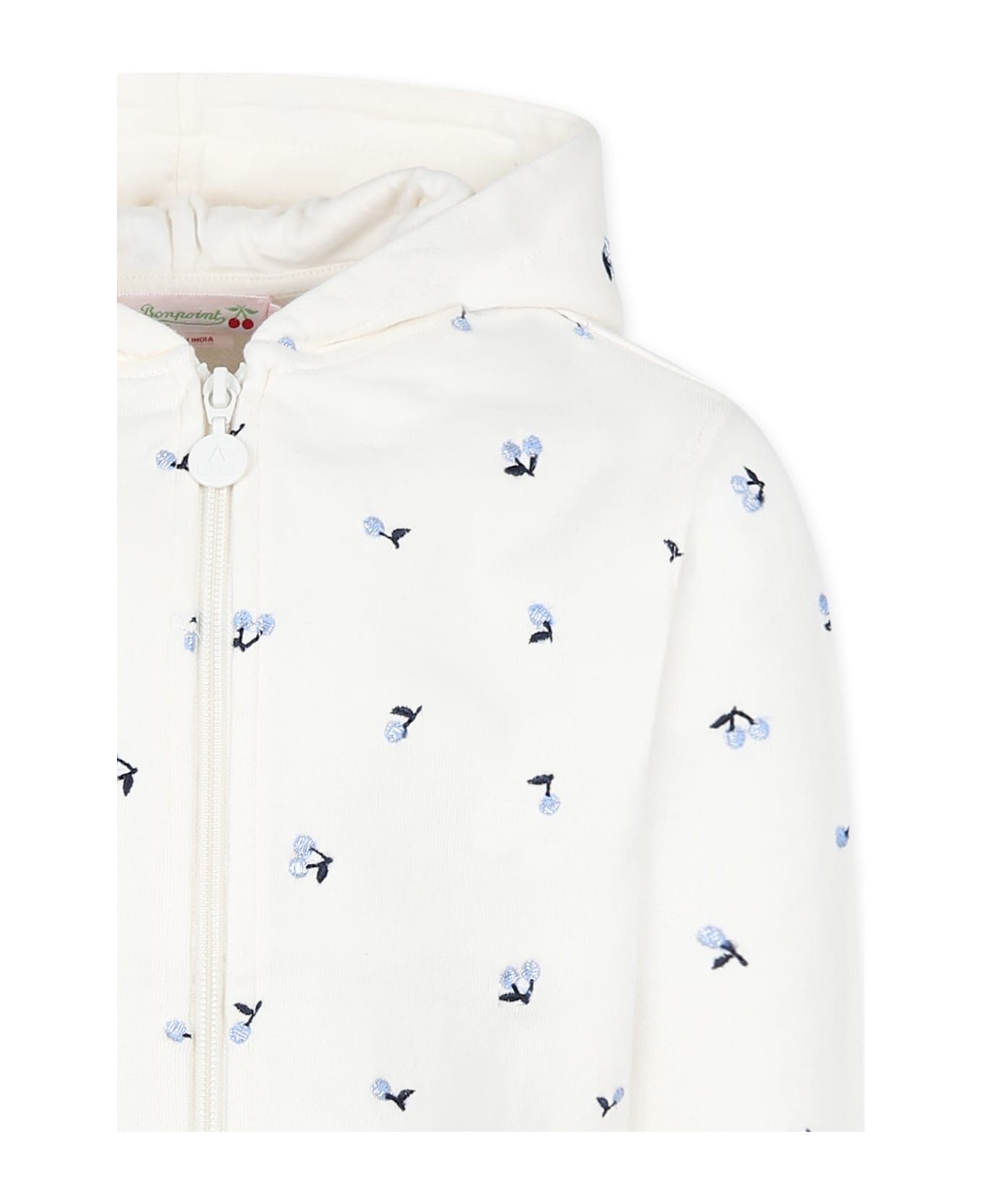 Bonpoint Ivory Sweatshirt For Girl With Cherries - Ivory