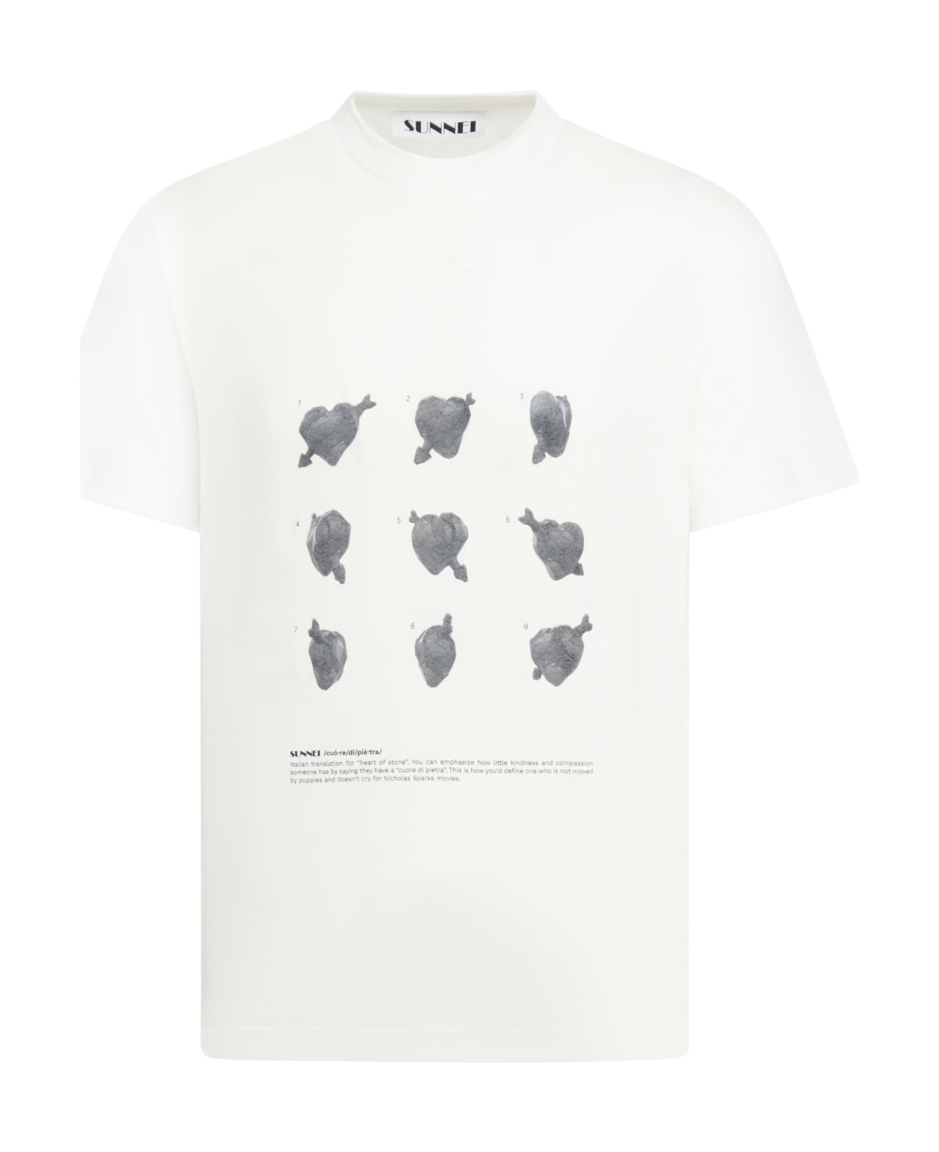 Sunnei Classic T-shirt ``cuori Di Pietra`` - Off White Ppt