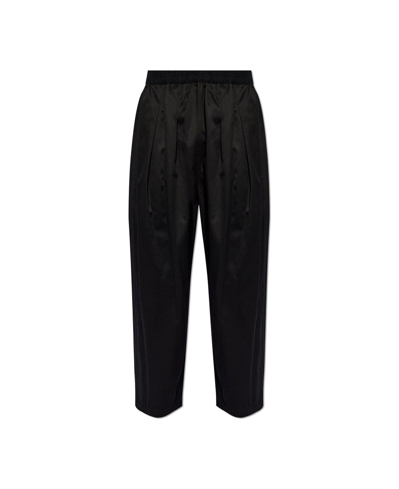 Maison Margiela Pleated Loose-fit Cropped Pants - Black スウェットパンツ