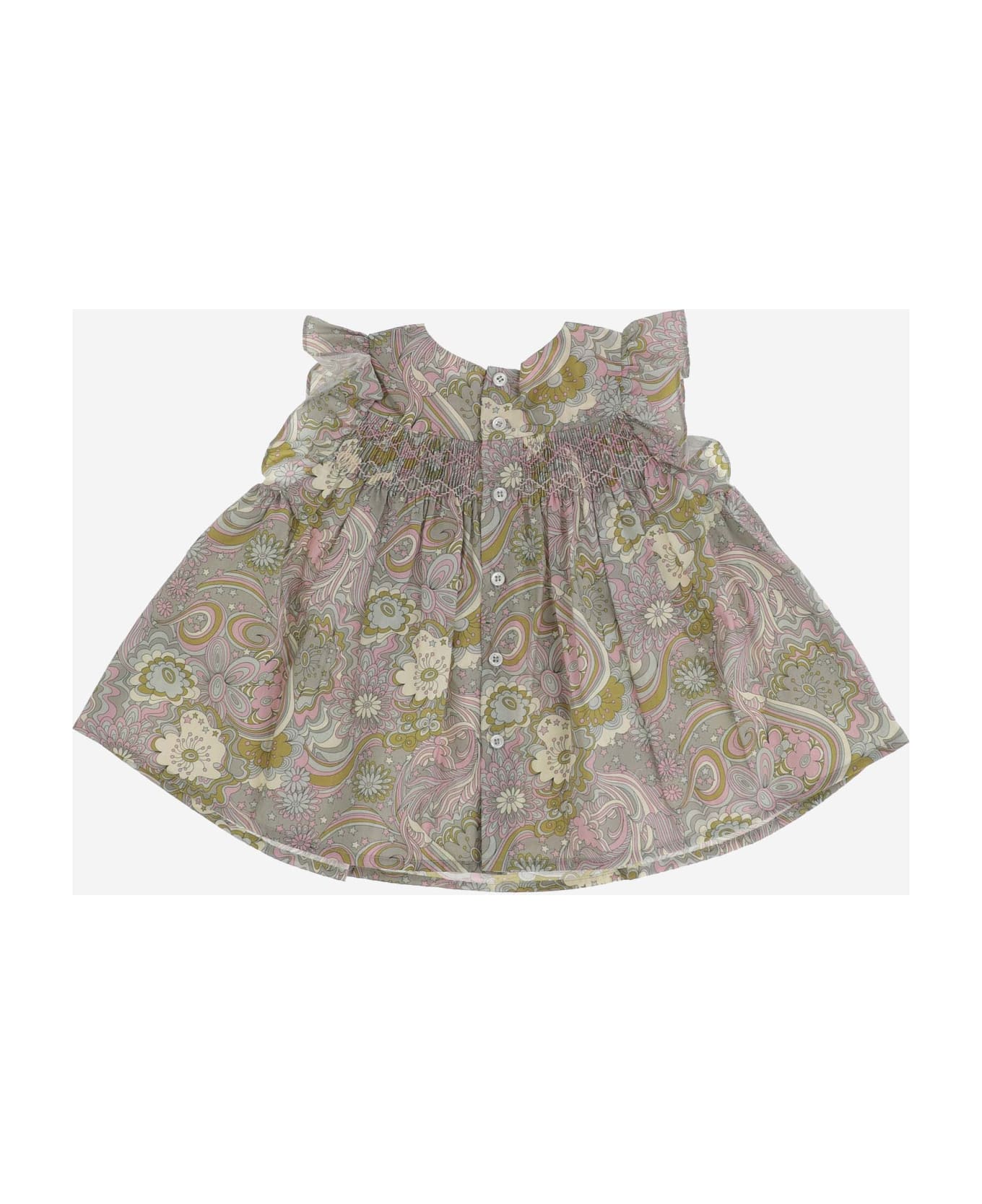 Bonpoint Cotton Dress With Floral Pattern - Multicolore