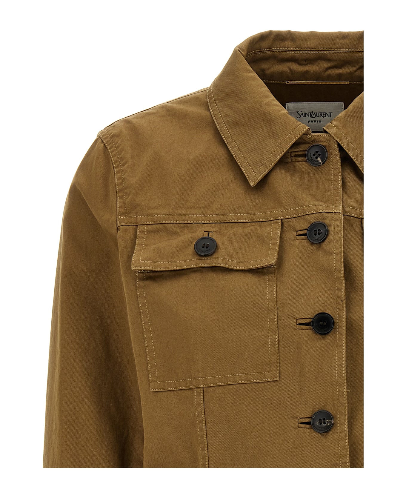 Saint Laurent Canvas Jacket - Brown