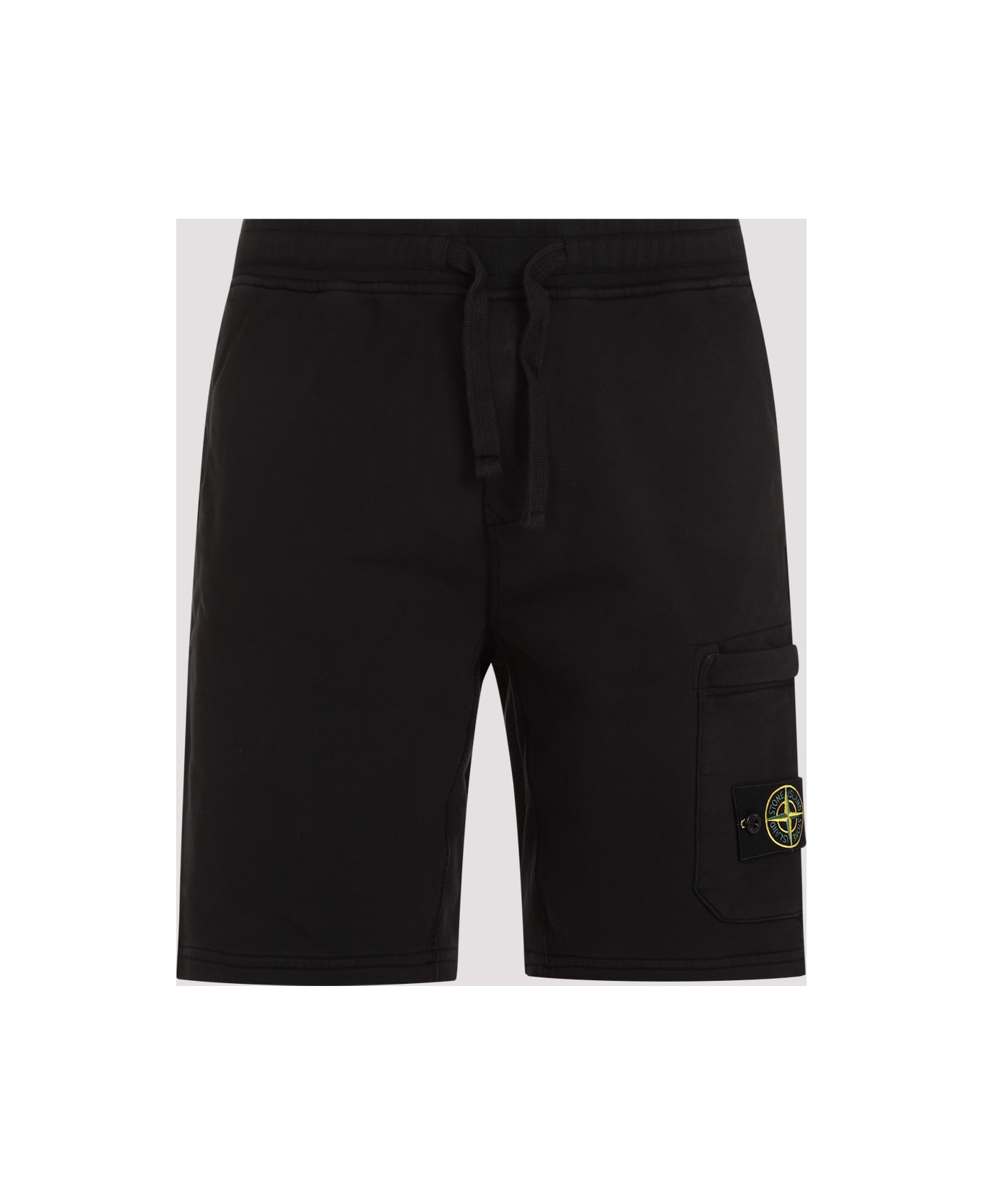 Stone Island Logo Badge Bermuda Shorts - Black ショートパンツ