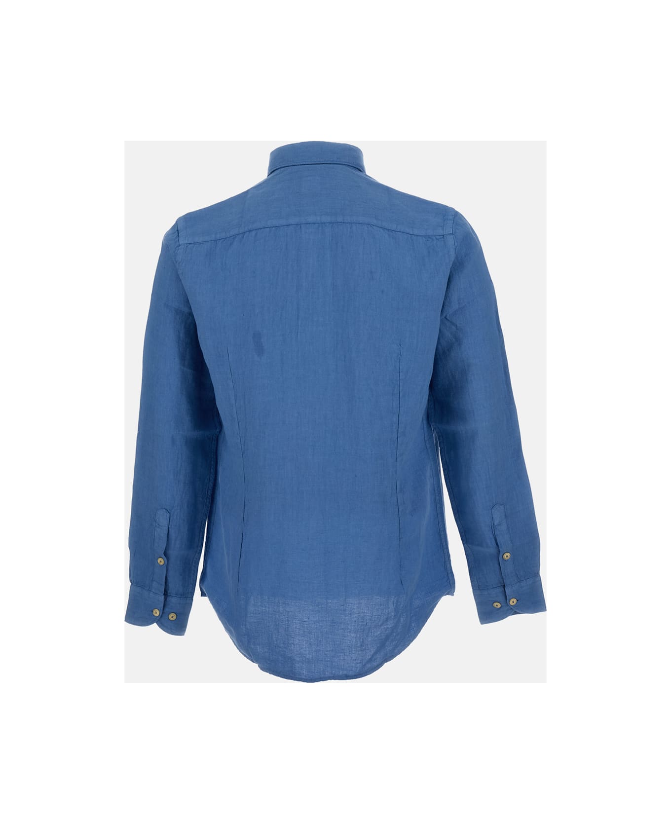Drumohr Men
s Linen Shirt - Clear Blue