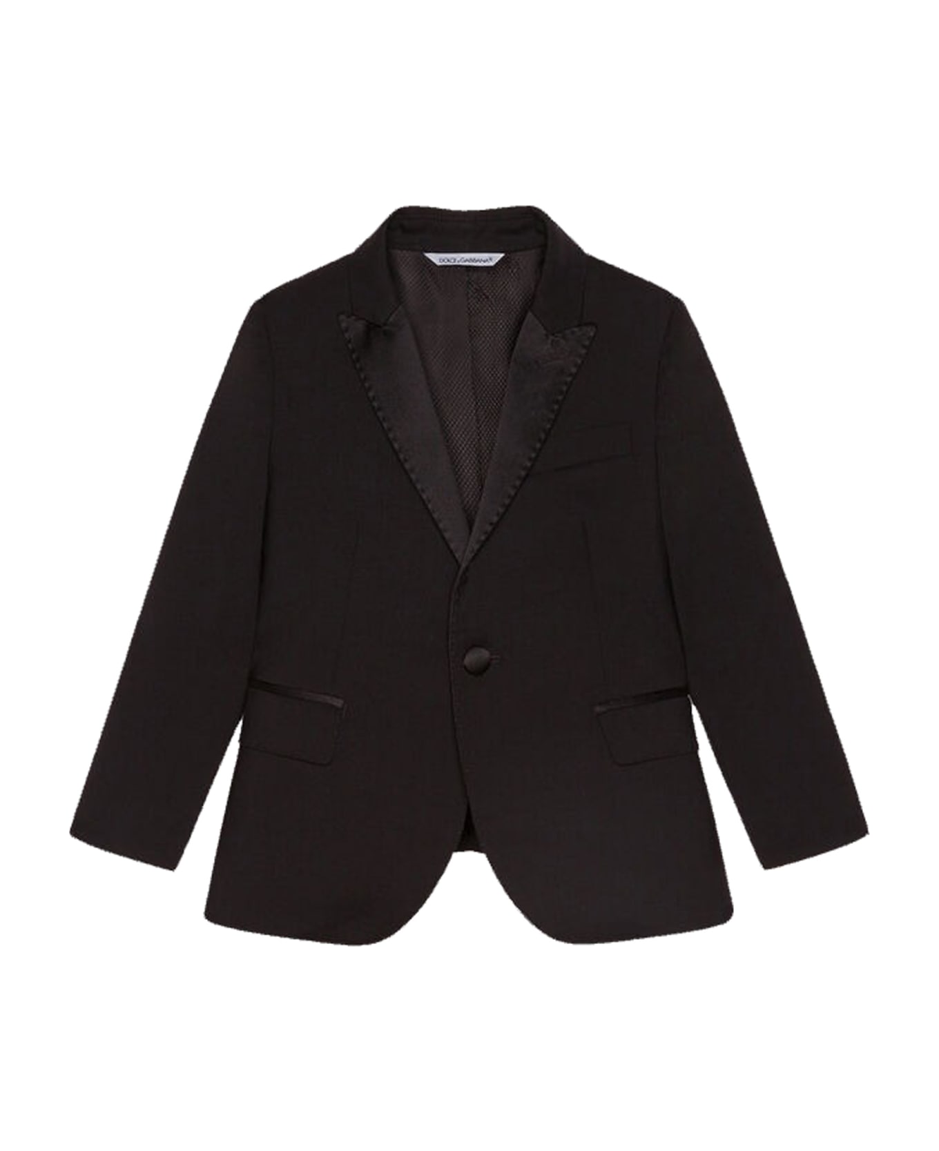 Dolce & Gabbana Single-breasted Dress In Stretch Wool Canvas - Back