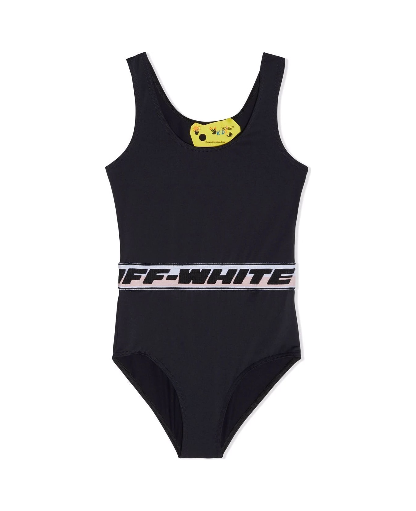 Off-White Kids Black Logo Band One-piece Swimsuit - BLACK