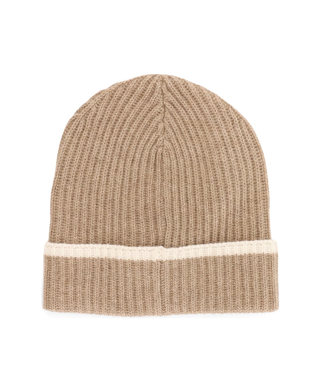 Brunello Cucinelli Ribbed Cashmere Hat - BROWN+PANAMA