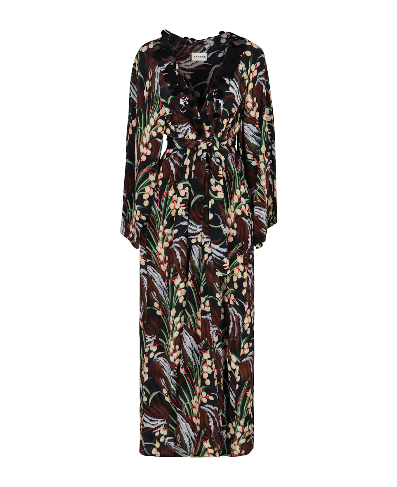 Parosh Printed Crepe Dress - black