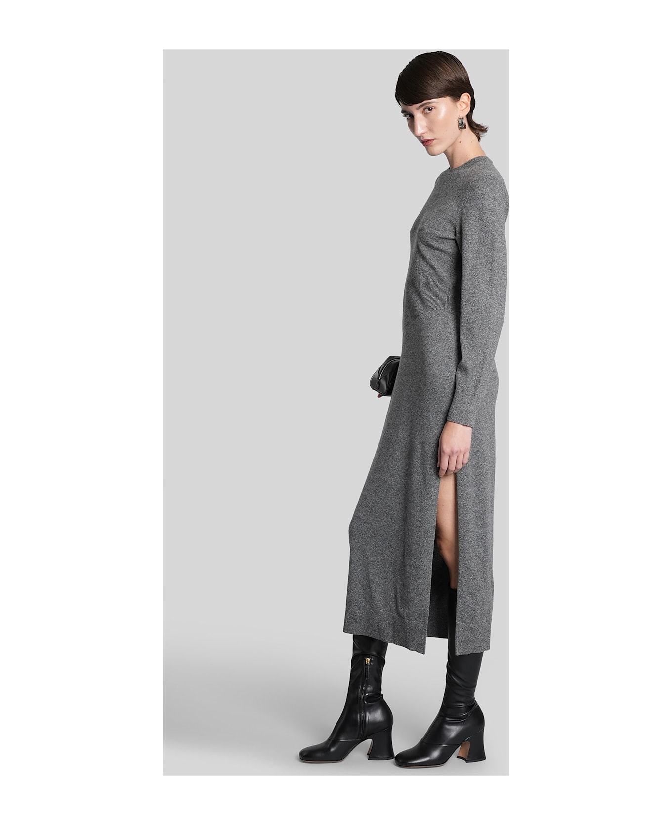 Givenchy Long Dress In Grey Cashmere - grey