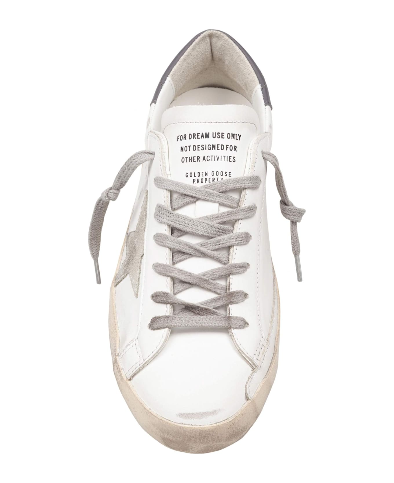 Golden Goose Sneakers Super Star In Pelle Colore Bianco/gray - WHITE/ICE GREY