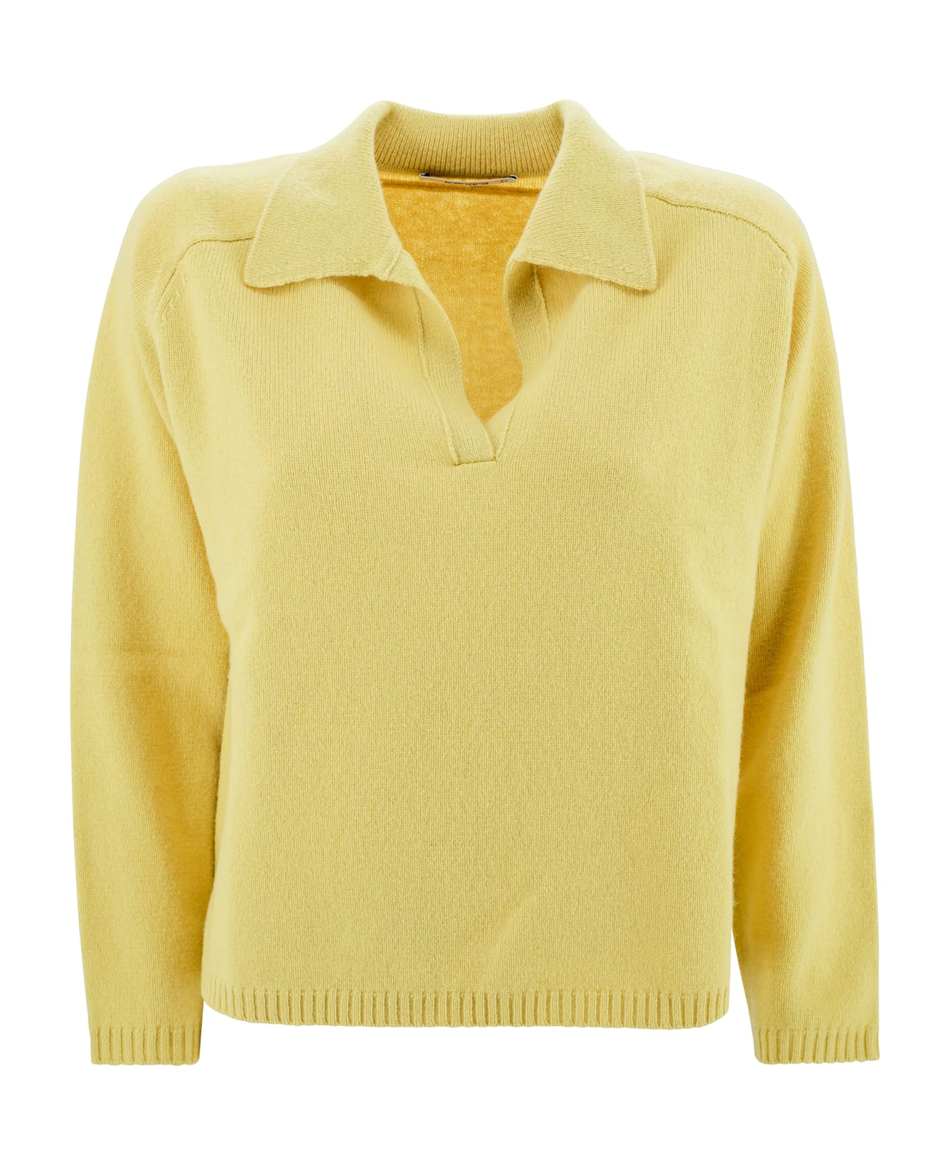 Kangra Jumper With Polo Collar - Yellow