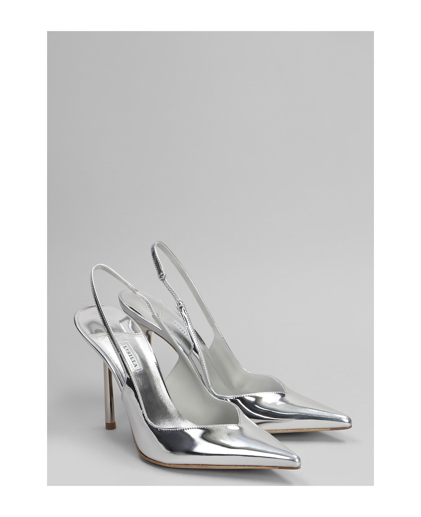 Le Silla Vivienne Pumps In Silver Leather - silver ハイヒール