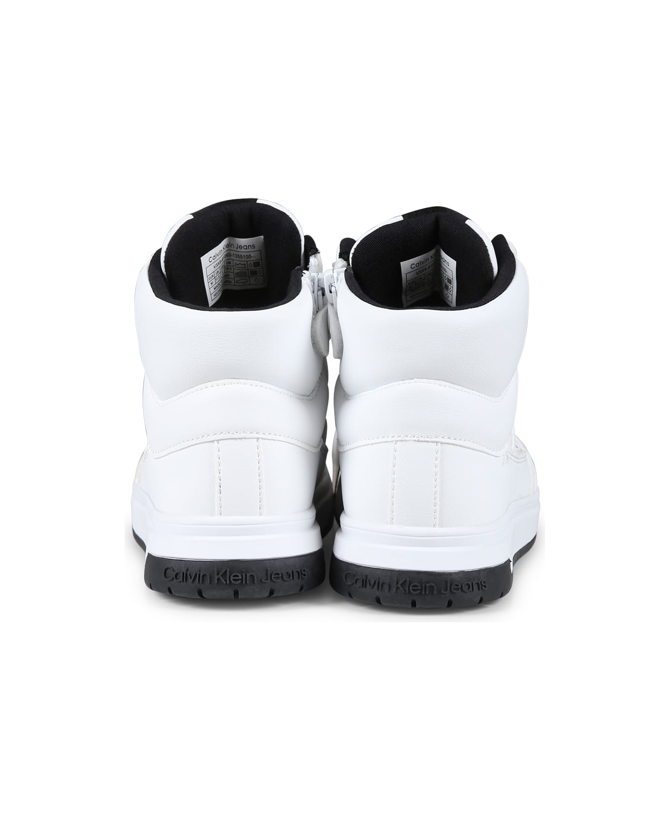 Calvin Klein White Sneakers For Kids With Logo - White