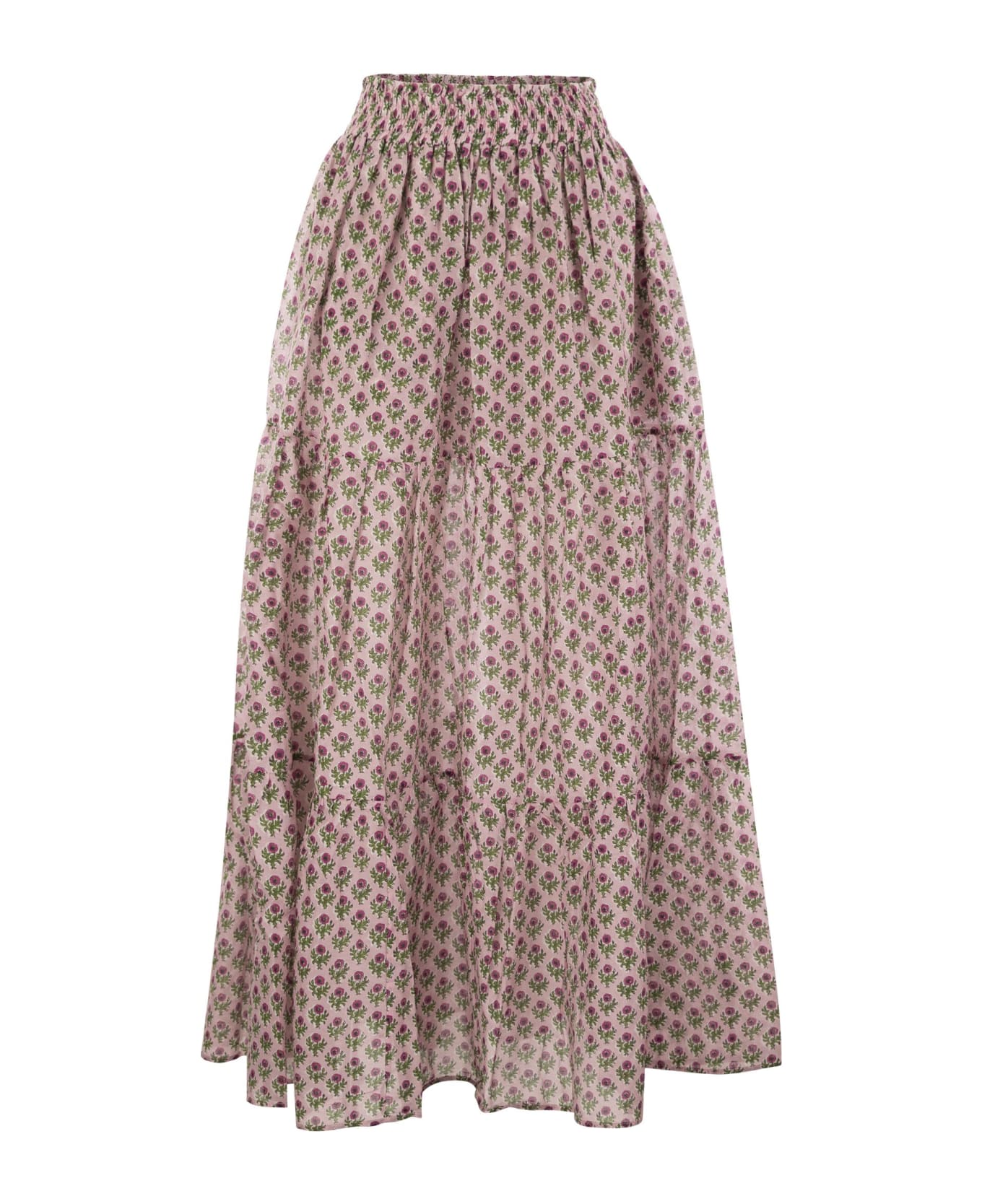 MC2 Saint Barth Cheyenne - Long Skirt In Cotton And Silk. - Pink スカート