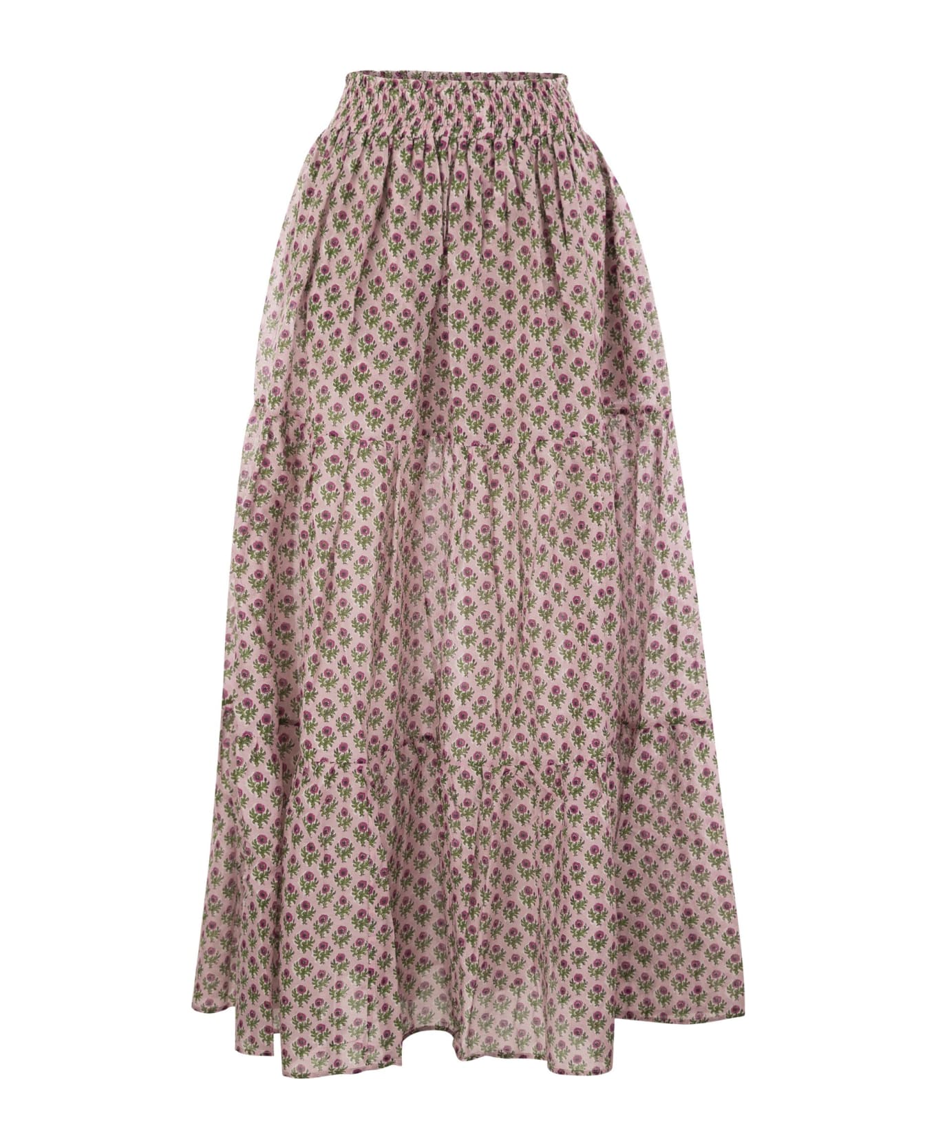 MC2 Saint Barth Cheyenne - Long Skirt In Cotton And Silk. - Pink