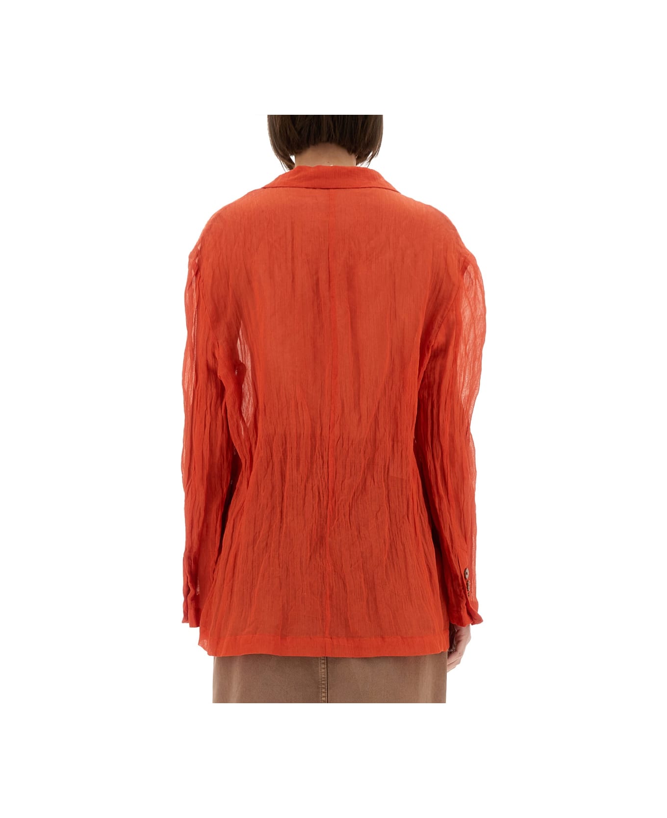 Alysi Wrinkled Effect Shirt - RED