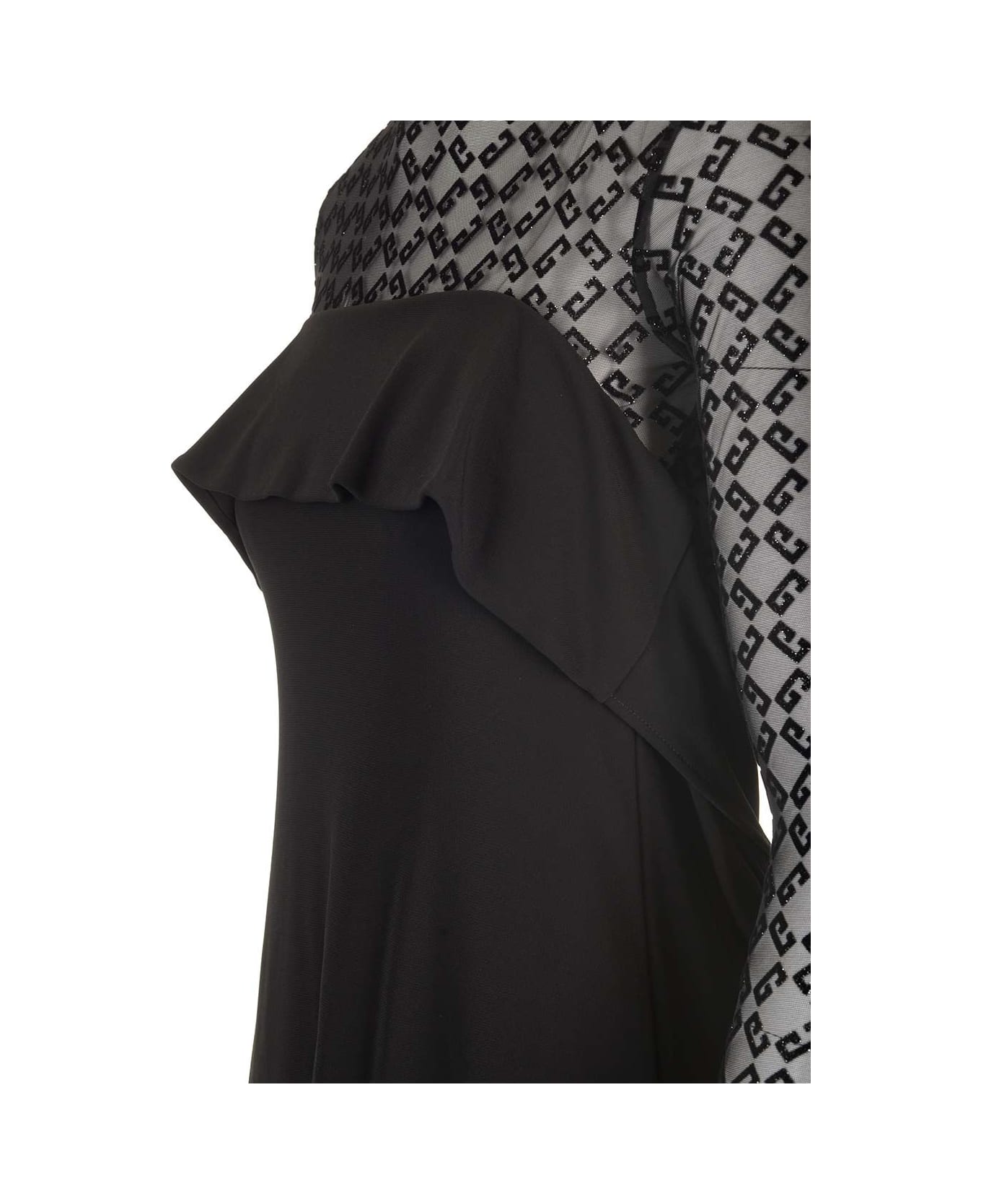 Givenchy Jersey And Tulle Mini Dress - Black