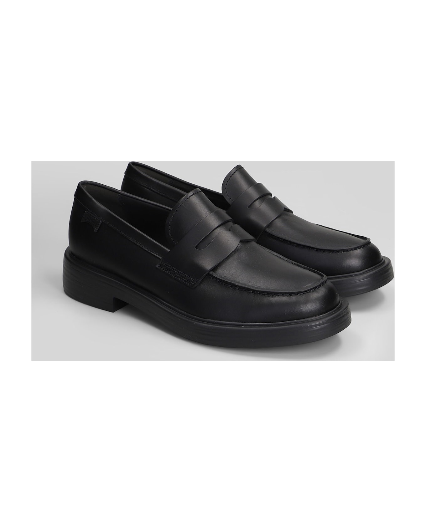 Camper Dean Loafers In Black Leather - black