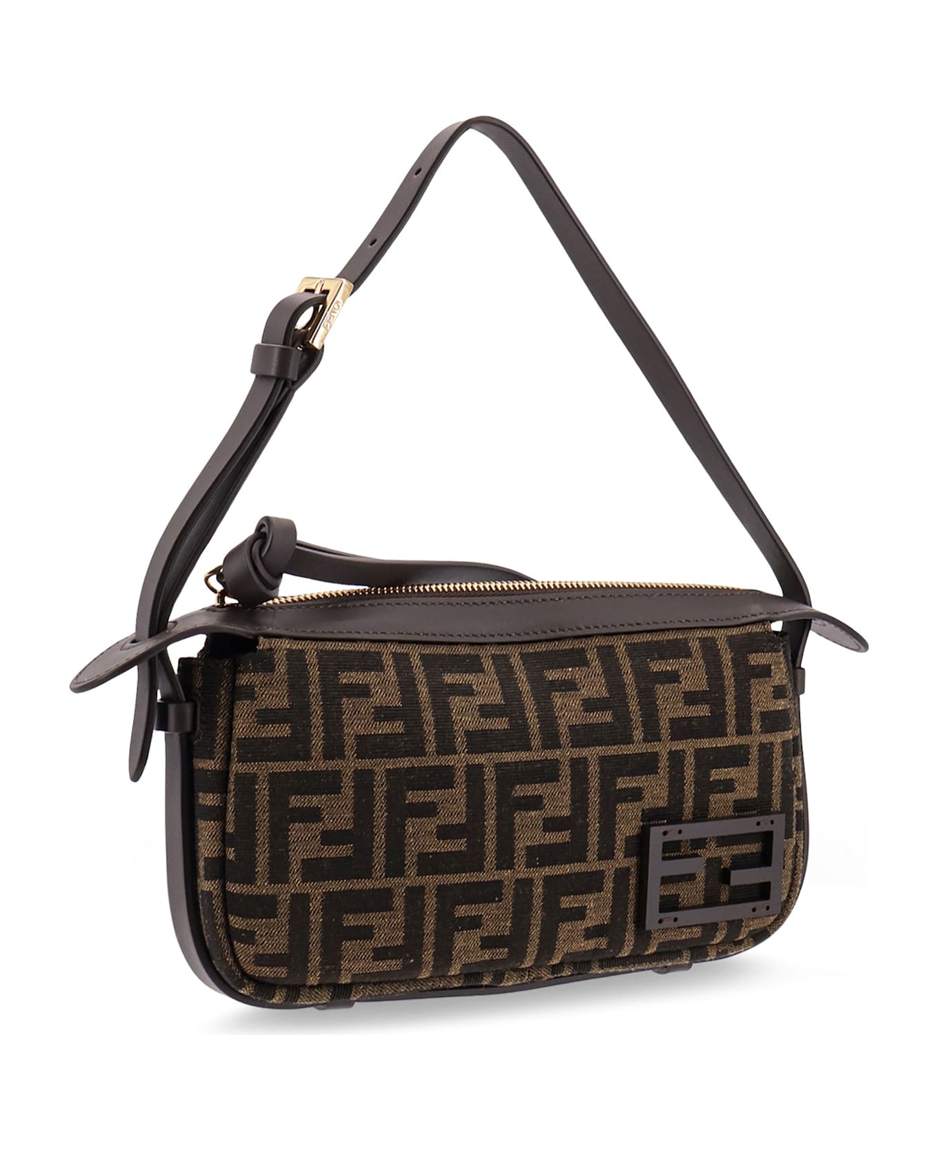Fendi Simply Fendi Mini Ffjacquard Fabric Shoulder Bag - Dark Brown