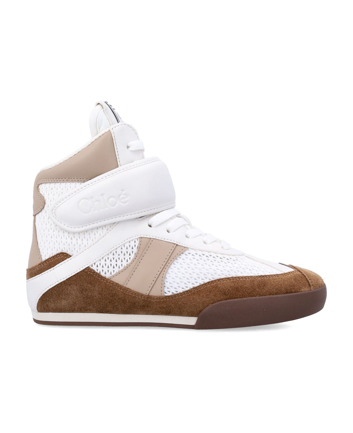 Chloé Kick High-top Woman
s Sneaker - NATURAL BROWN