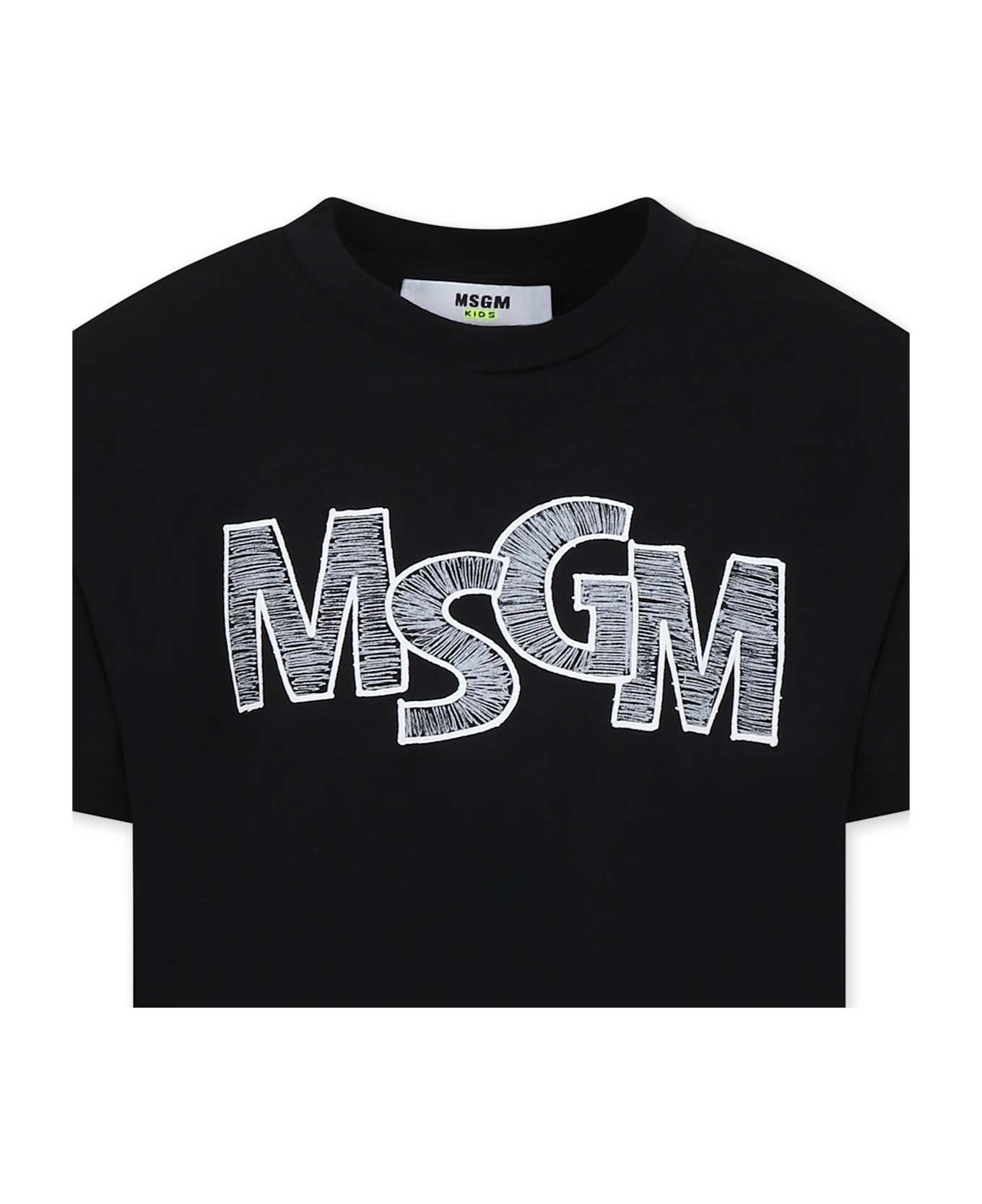MSGM Black T-shirt For Boy With Logo - Black