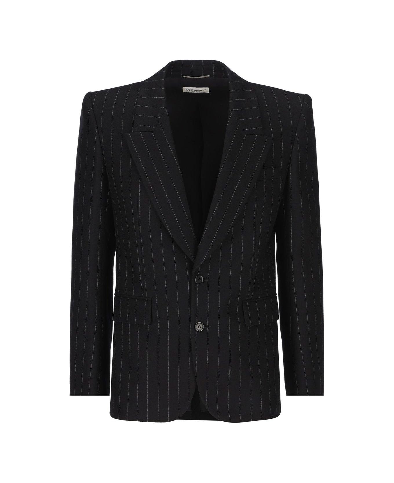 Saint Laurent Pinstriped Tailored Blazer - BLACK ブレザー