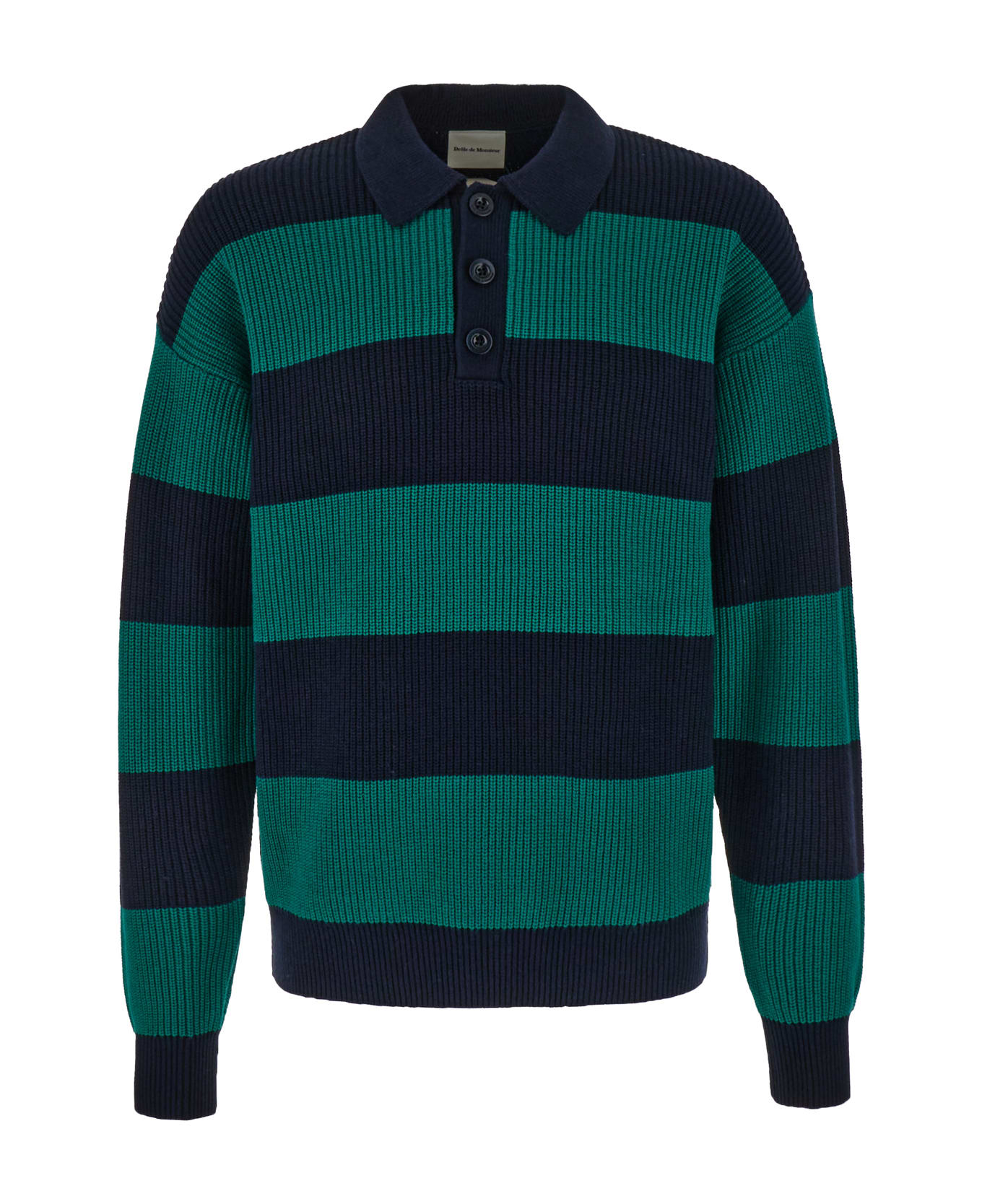 Drôle de Monsieur Two-tone Wool And Cotton Sweater - NY