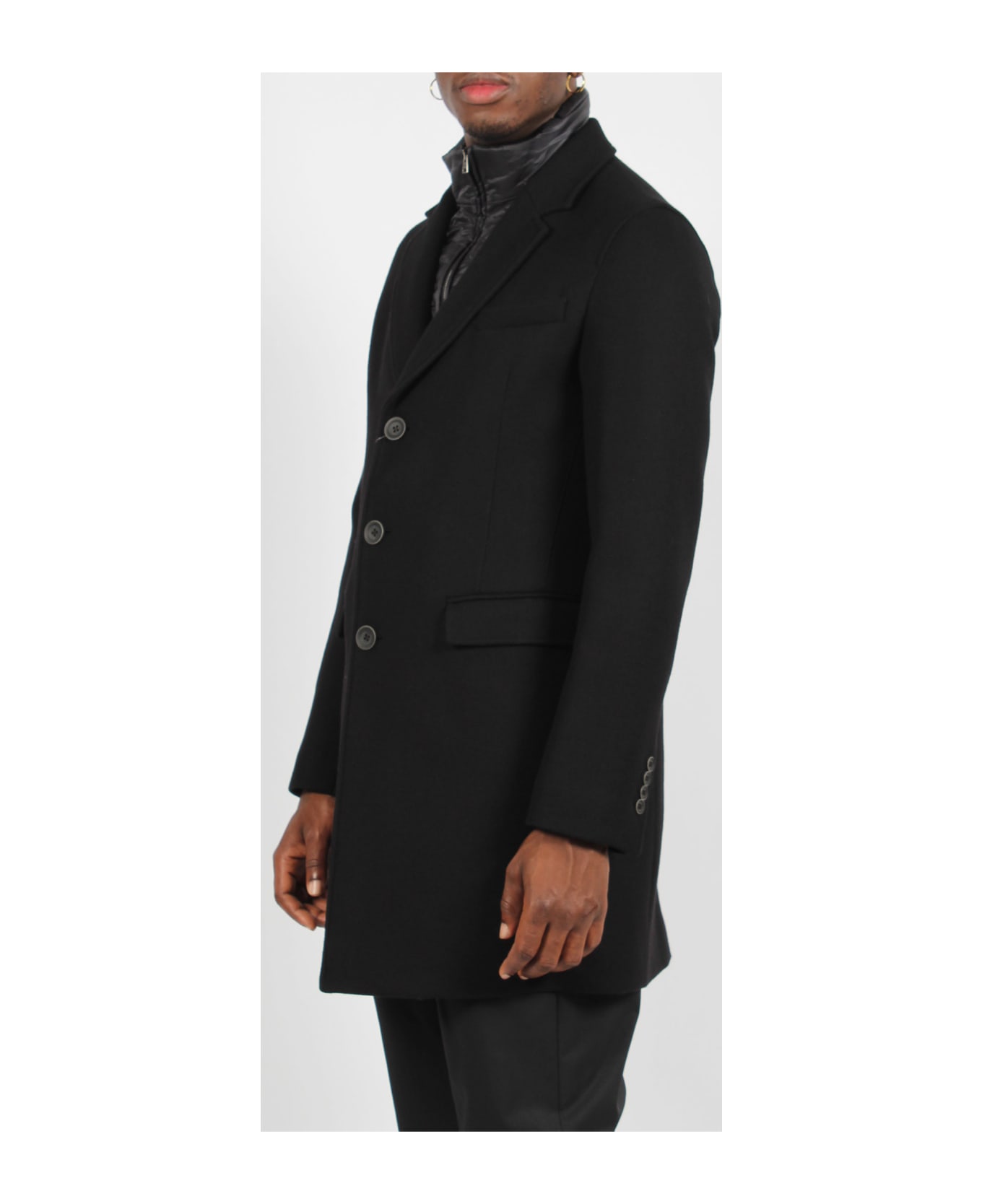 Herno Recycled Wool Coat - BLACK