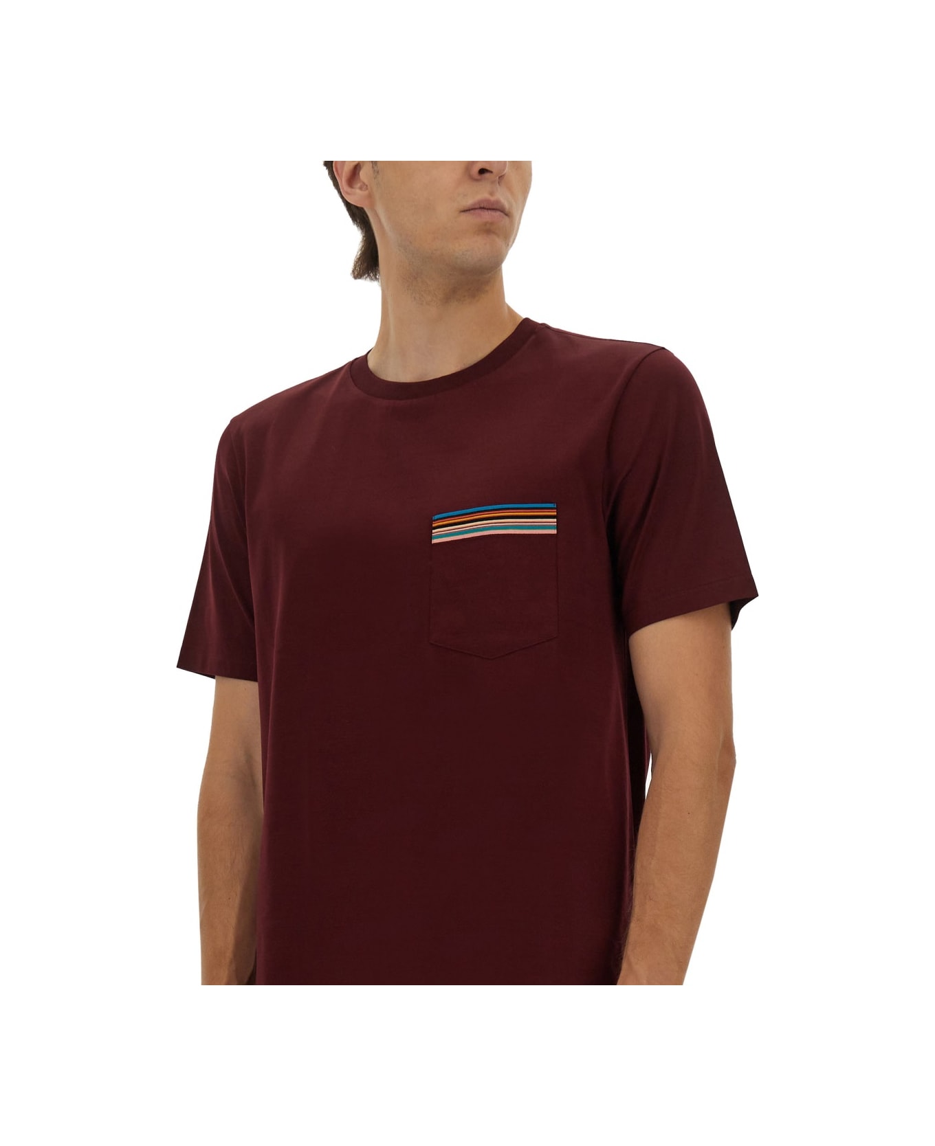 Paul Smith Striped Pocket T-shirt - RED