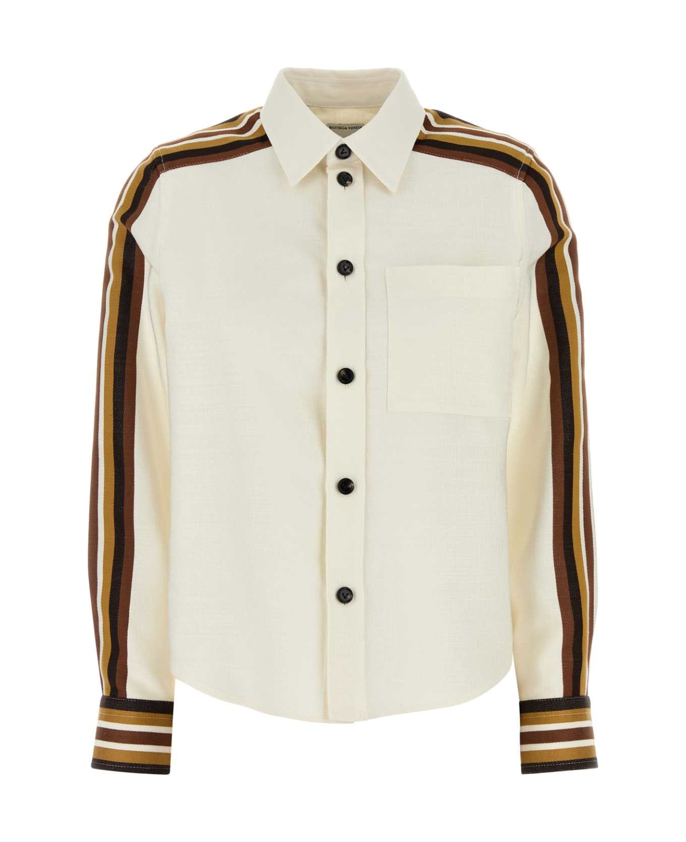 Bottega Veneta Ivory Viscose Blend Shirt - PECANCARAMEL
