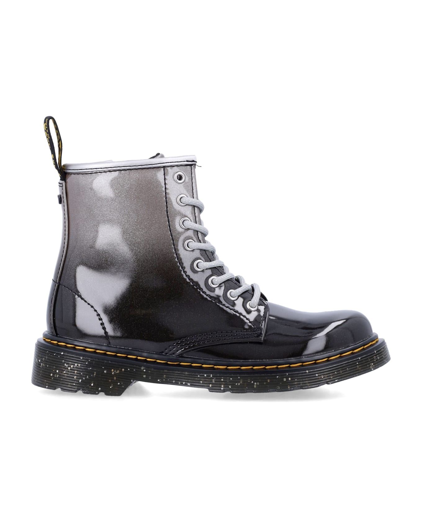 Dr. Martens Kids - Glitter Lace-up Boots - SILVER/BLACK