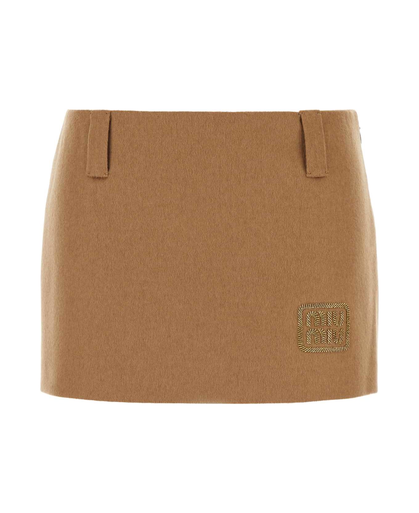 Miu Miu Camel Mini Skirt - CAMMELLO