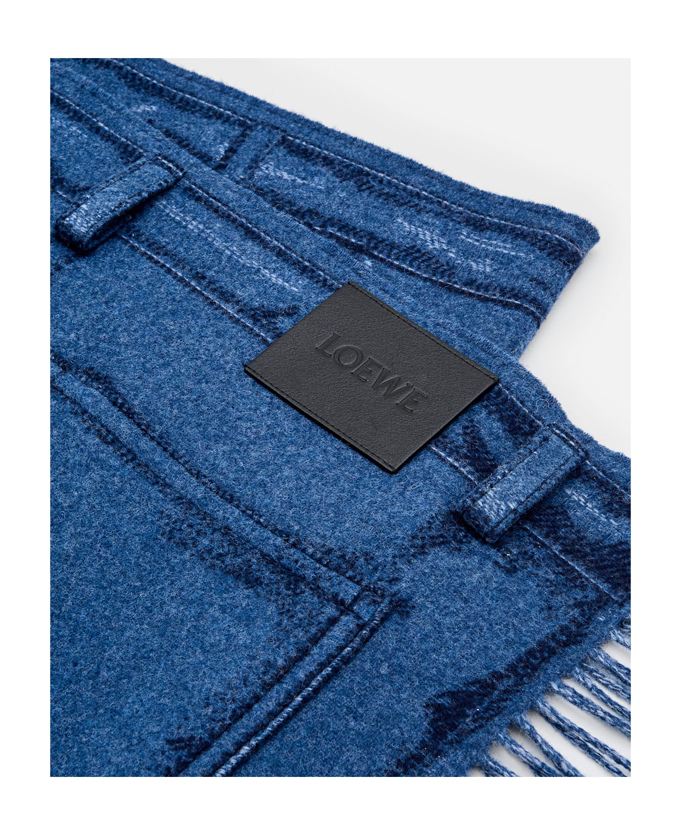 Loewe Scarf Made Of A Double-faced Wool And Cashmere Blend. - Blue