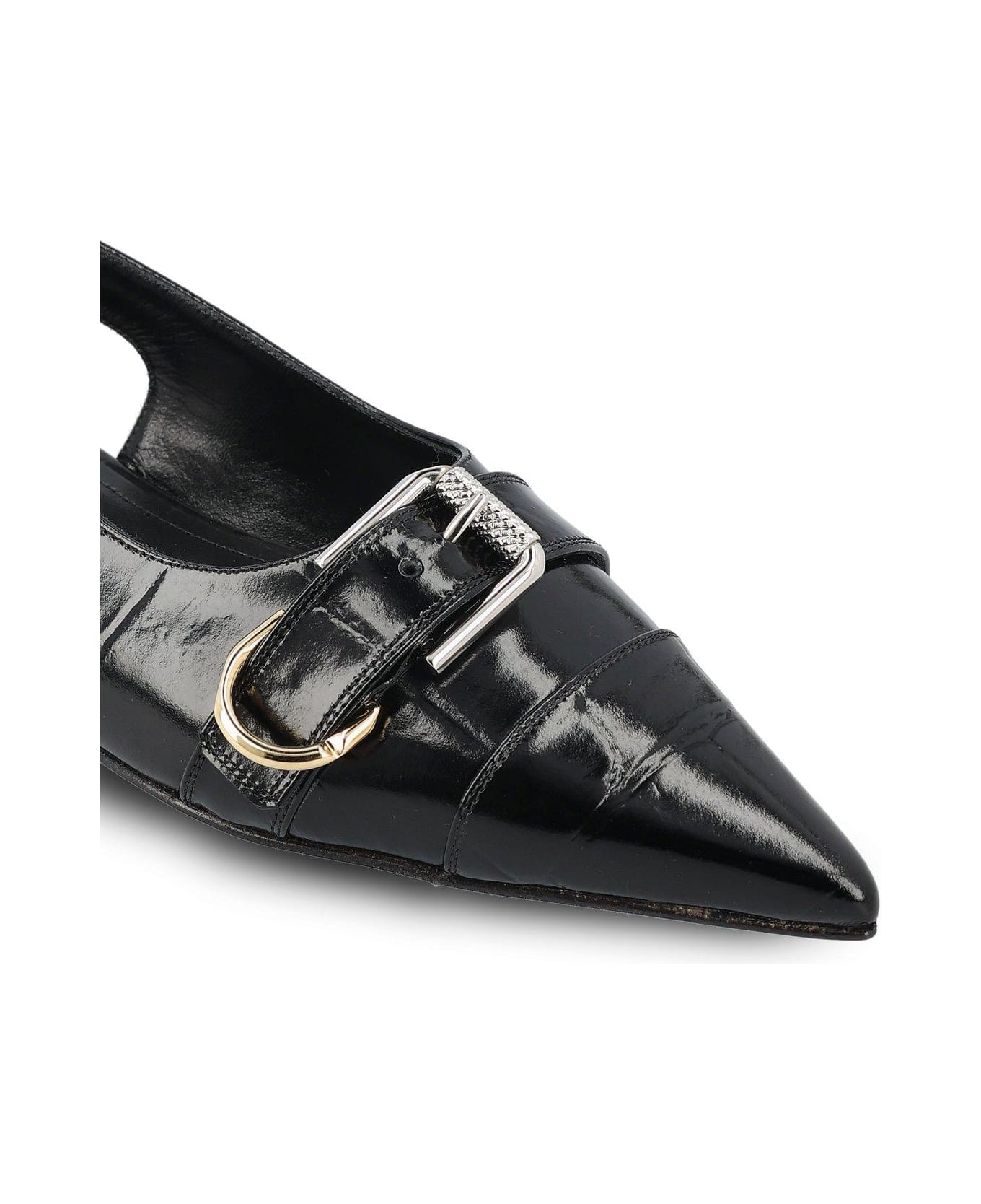 Givenchy Voyou Slingback Flat Shoes - Black