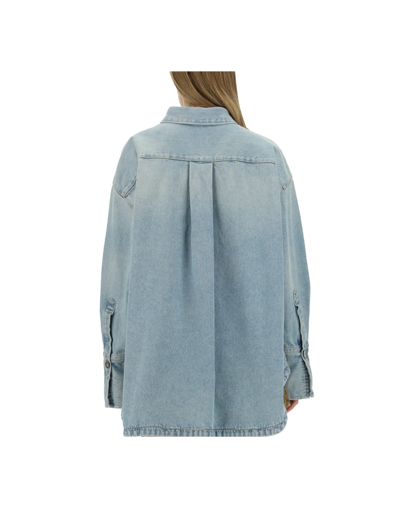 The Attico Denim Coat - Light Blue Denim