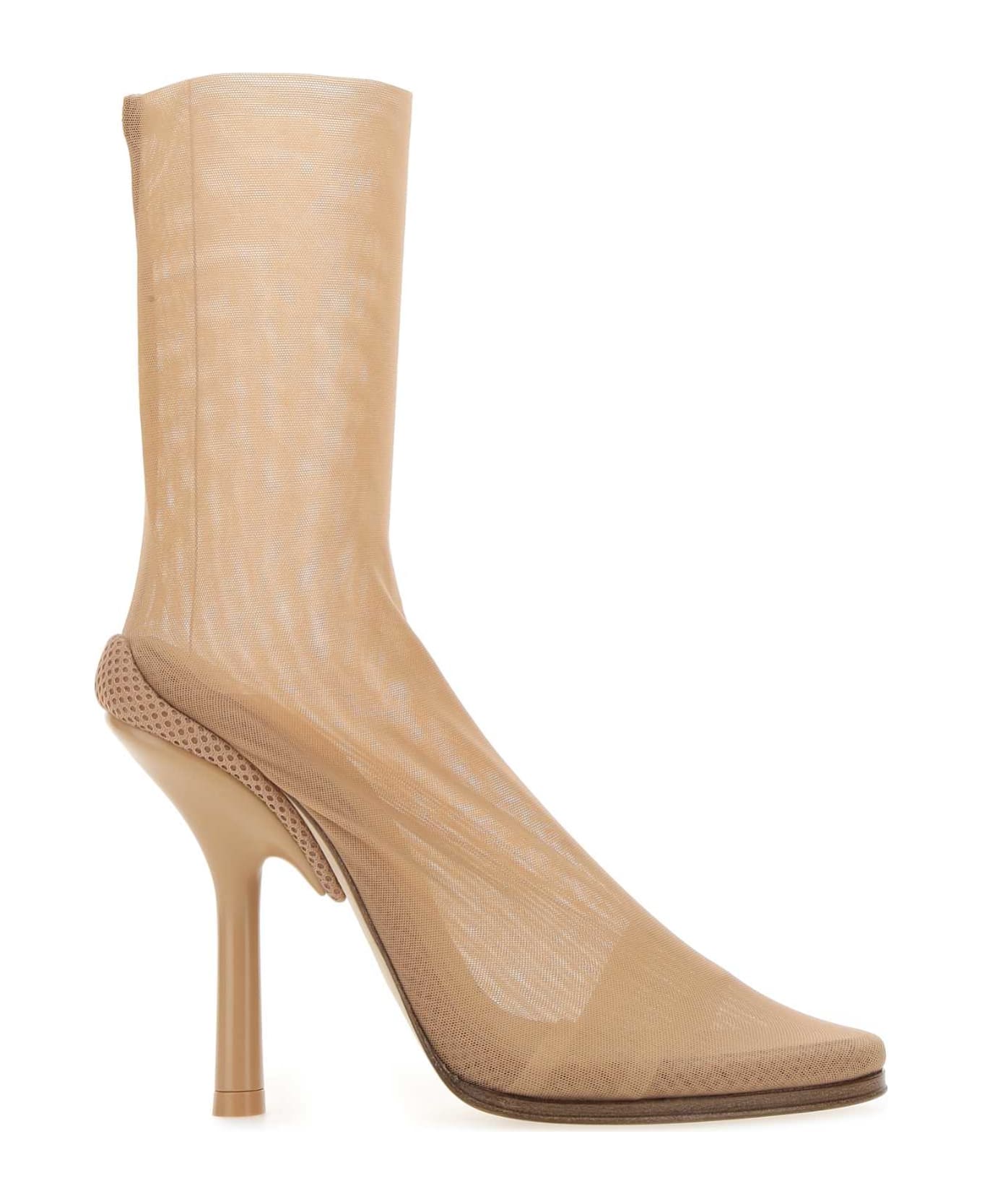Burberry Beige Stretch Tulle Ankle Boots - A1435 ブーツ